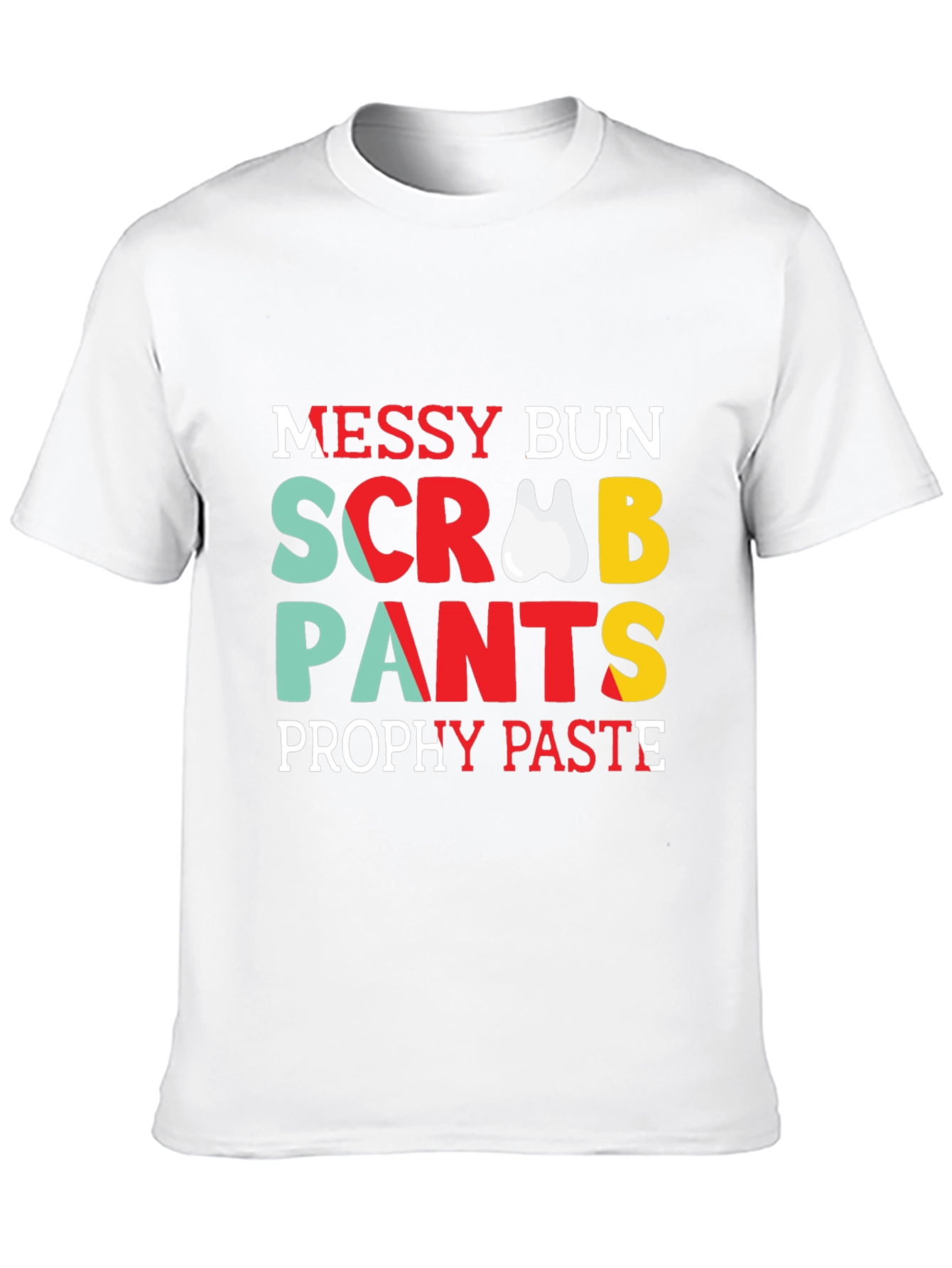 Dental Hygienist Messy Bun Scrub Pants T-Shirt
