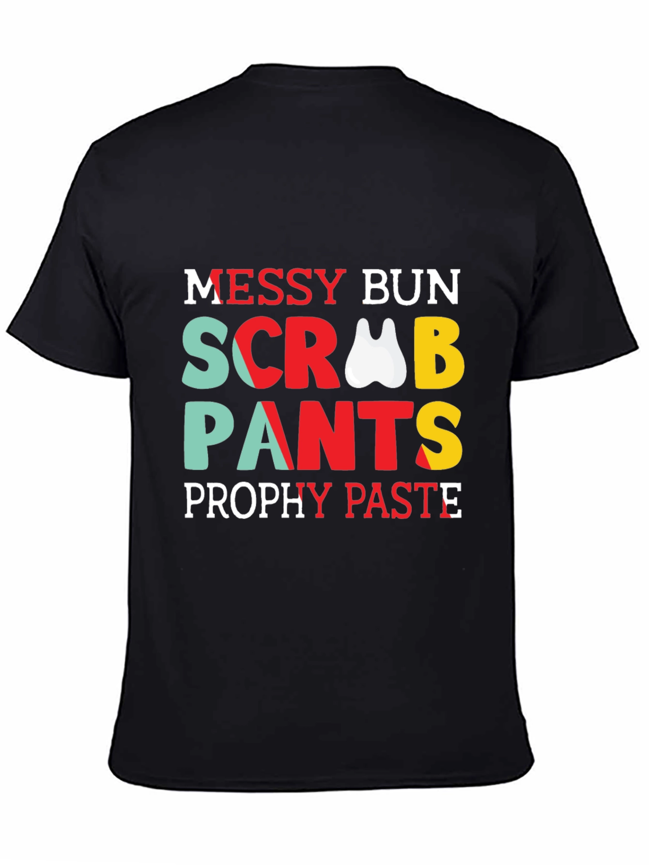 Dental Hygienist Messy Bun Scrub Pants T-Shirt