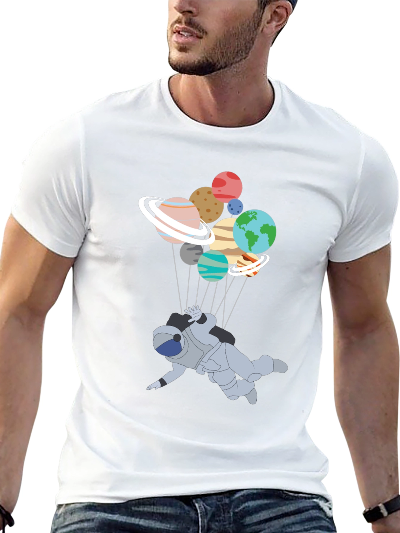 Astronaut Planets T-Shirt - Space Adventure Tee