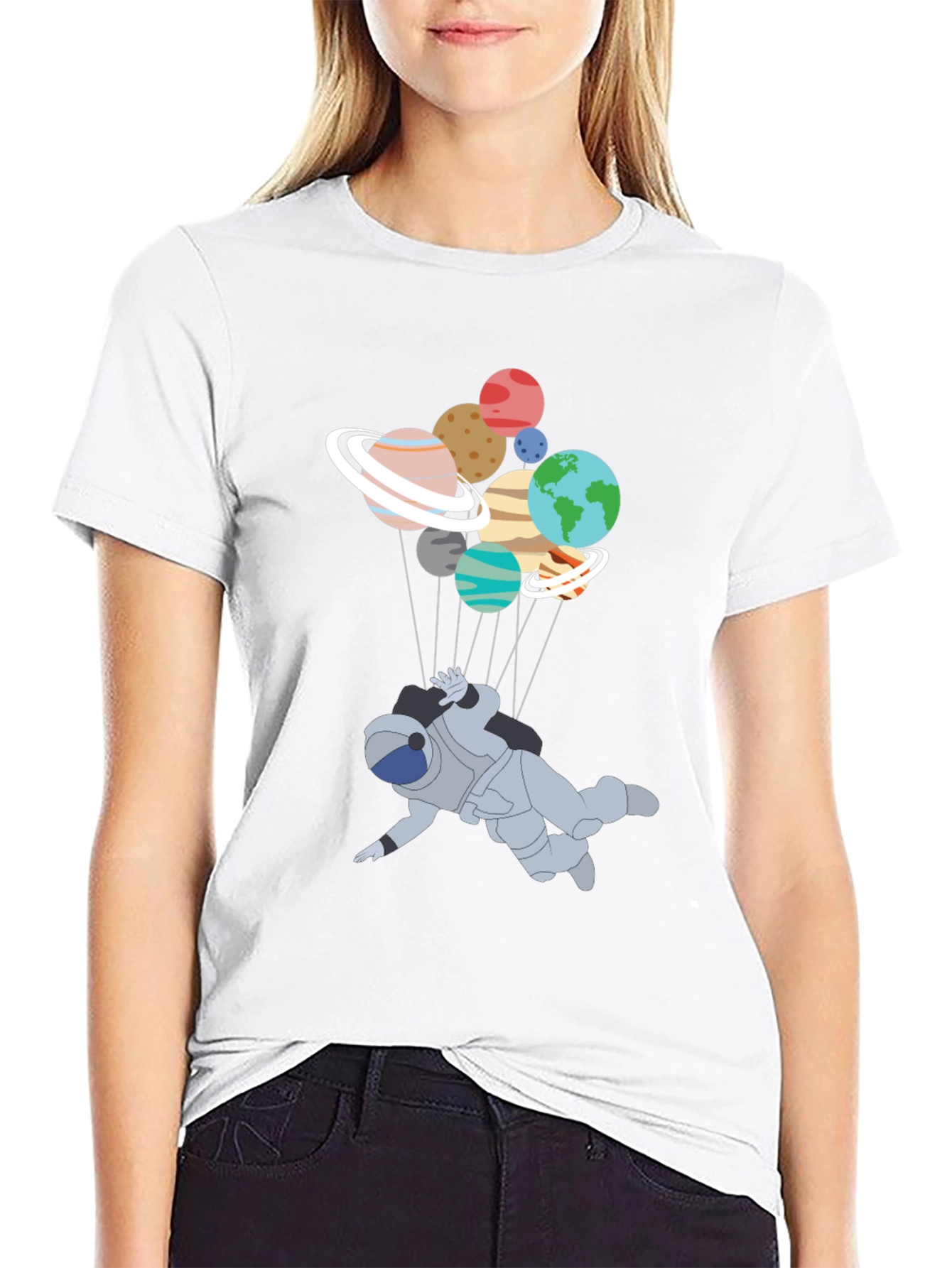 Astronaut Planets T-Shirt - Space Adventure Tee