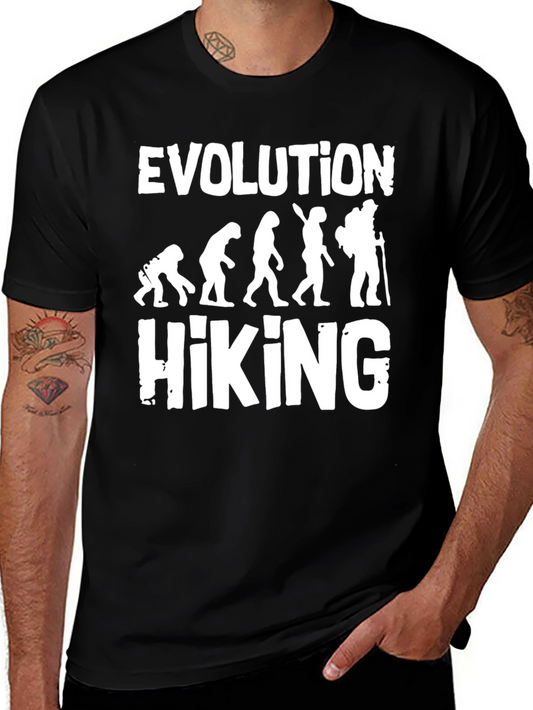 Evolution of Hiking Graphic T-Shirt - Black