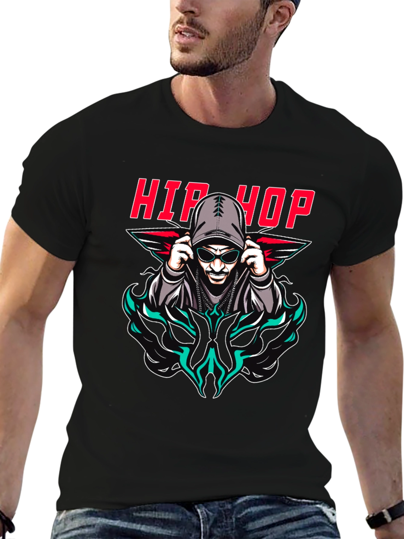 Hip Hop Graphic Print T-Shirt