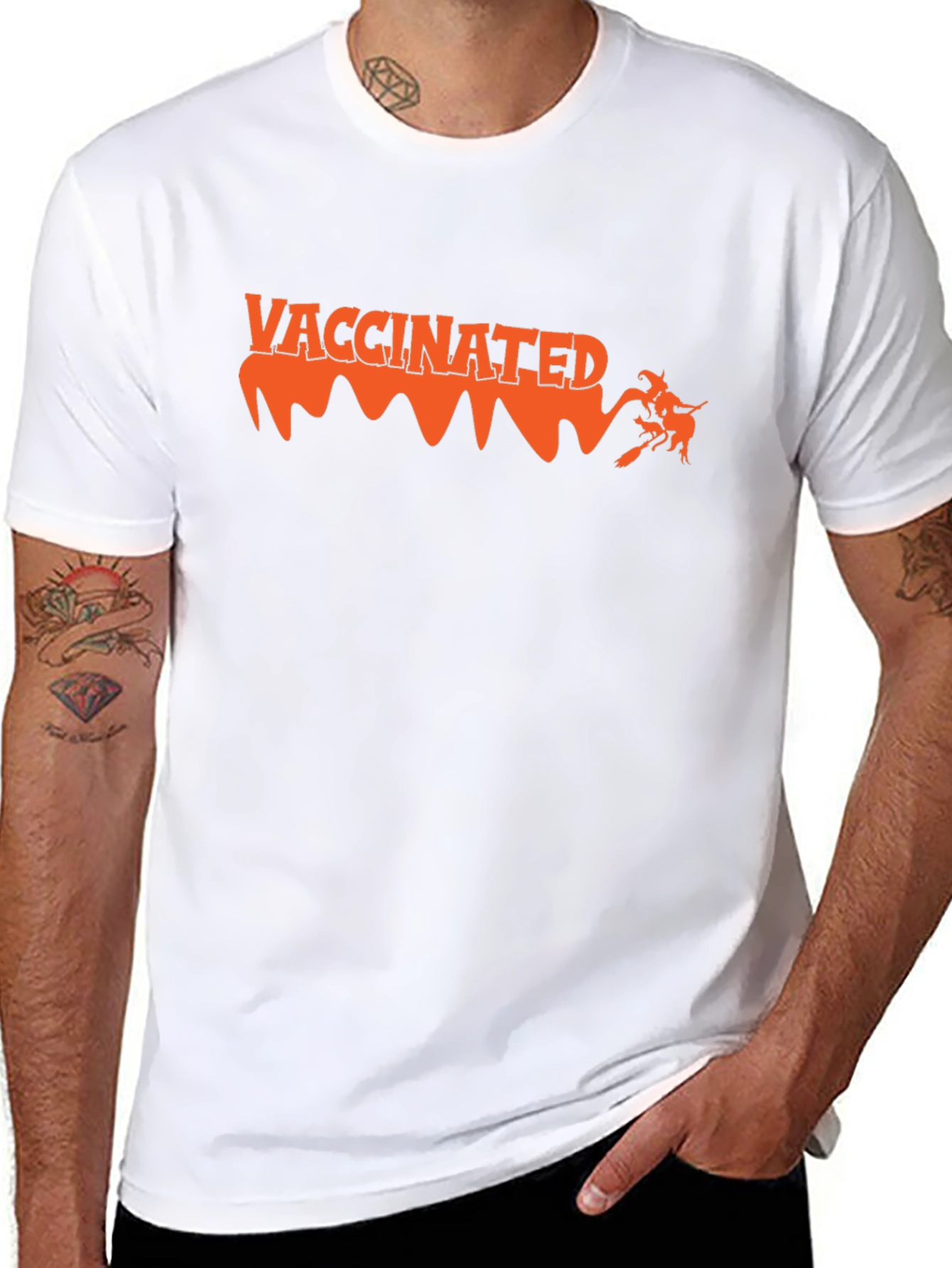 Vaccinated Witch Halloween Tee