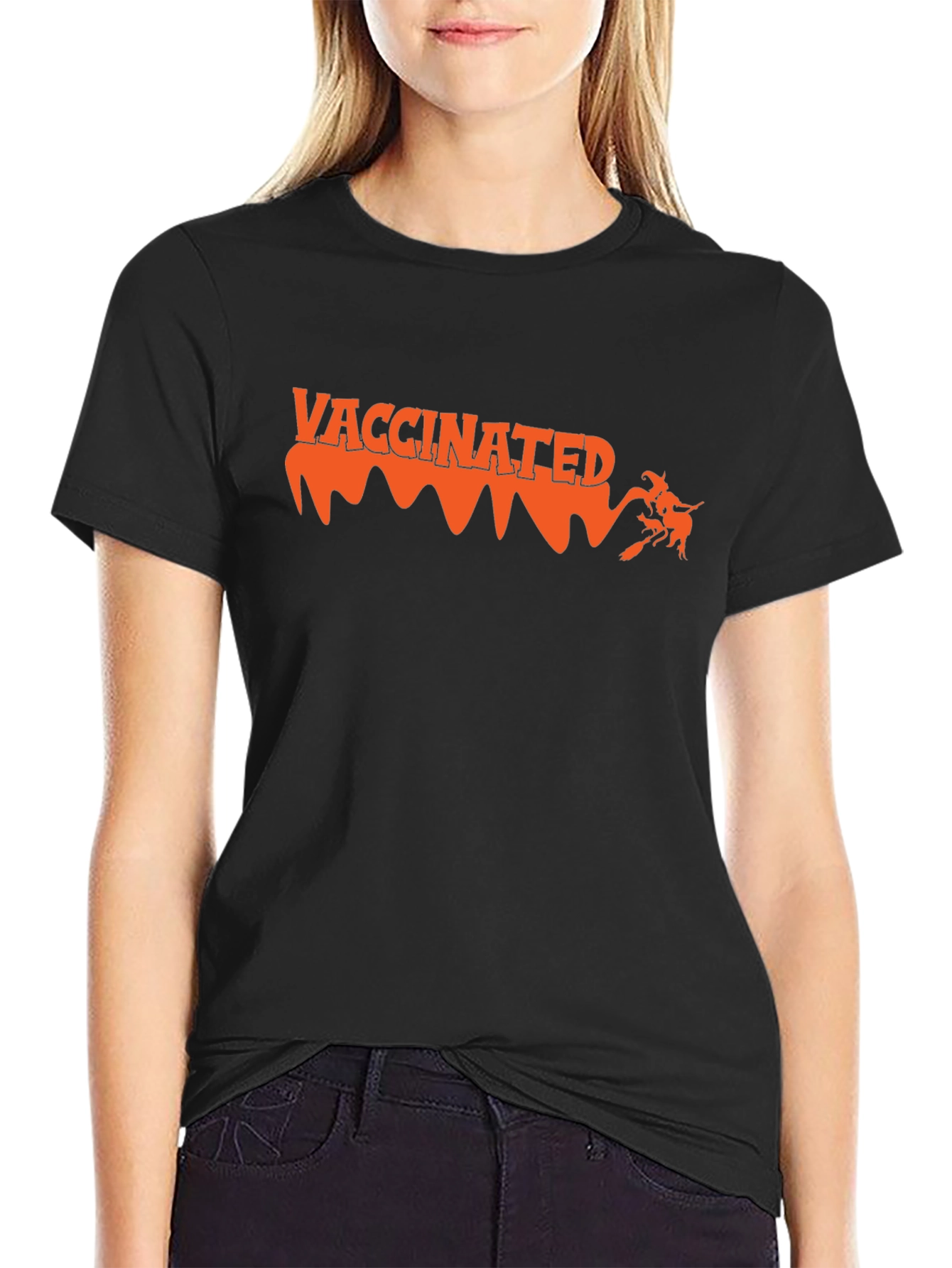 Vaccinated Witch Halloween Tee