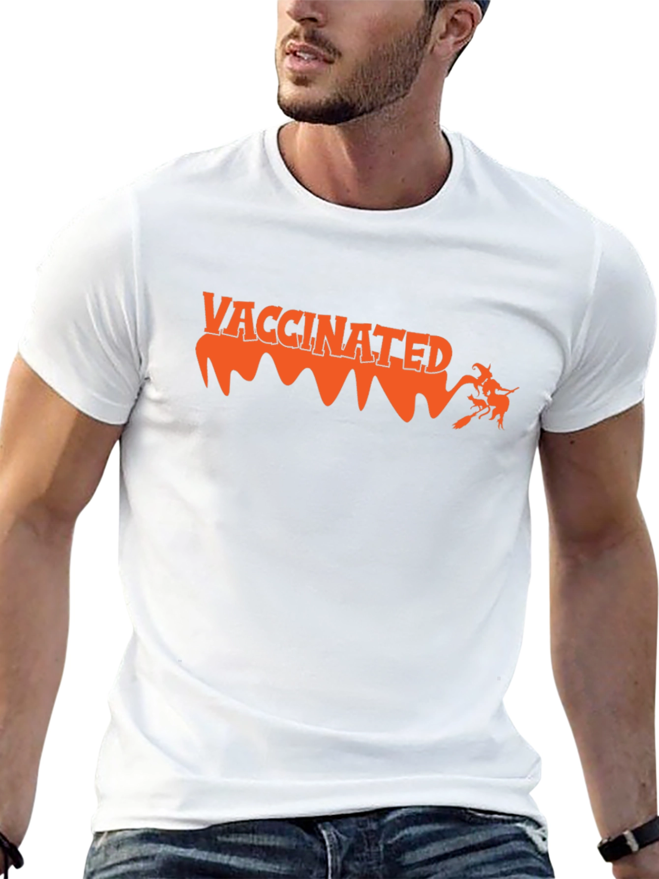 Vaccinated Witch Halloween Tee