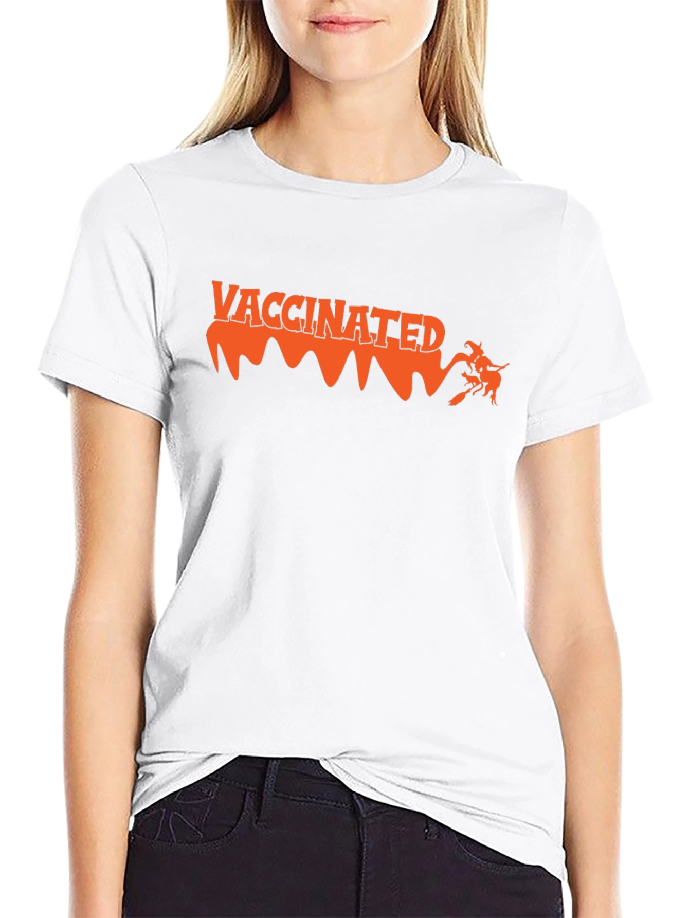 Vaccinated Witch Halloween Tee