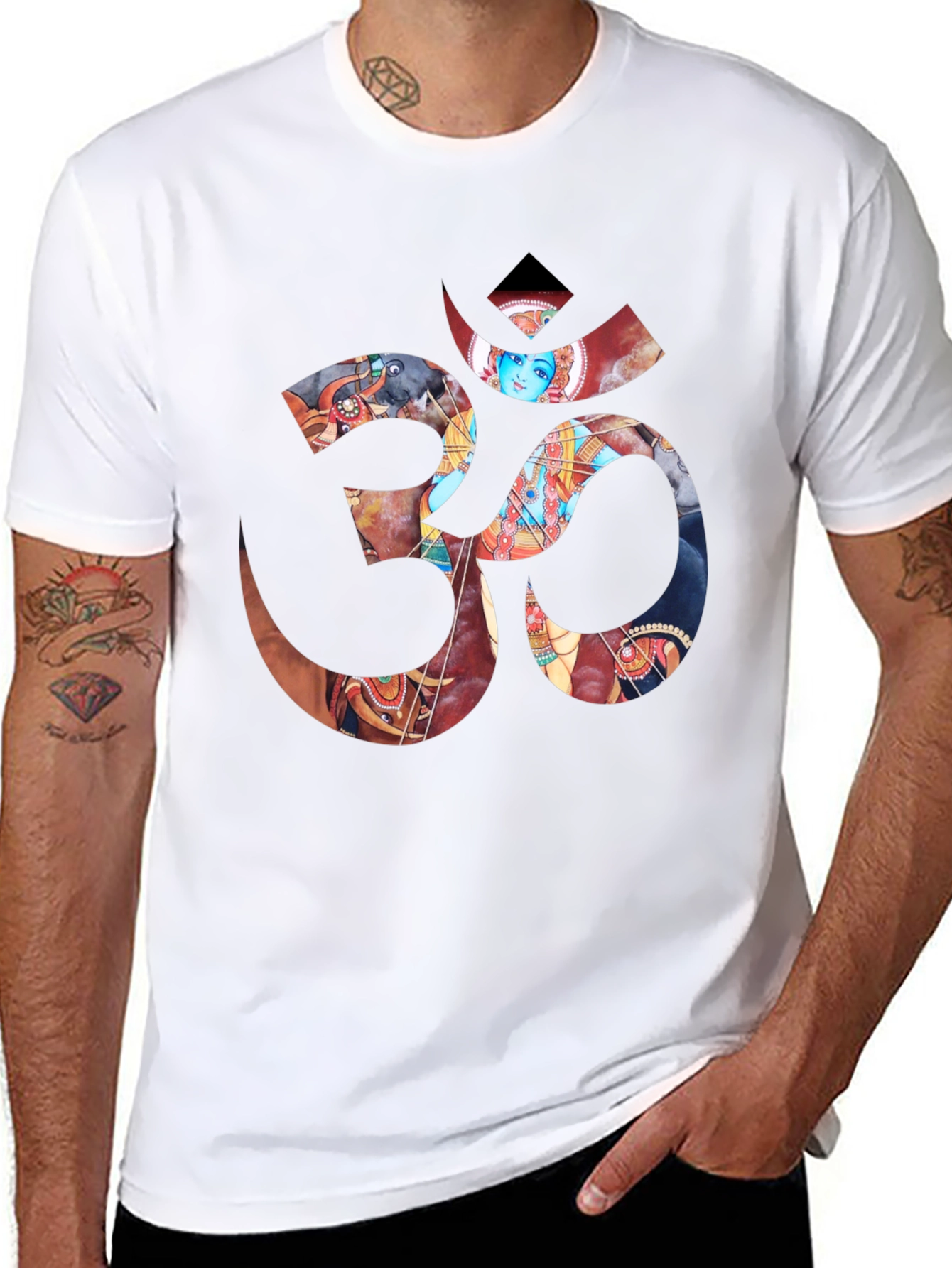 Om Symbol Graphic Tee - Black Cotton Blend