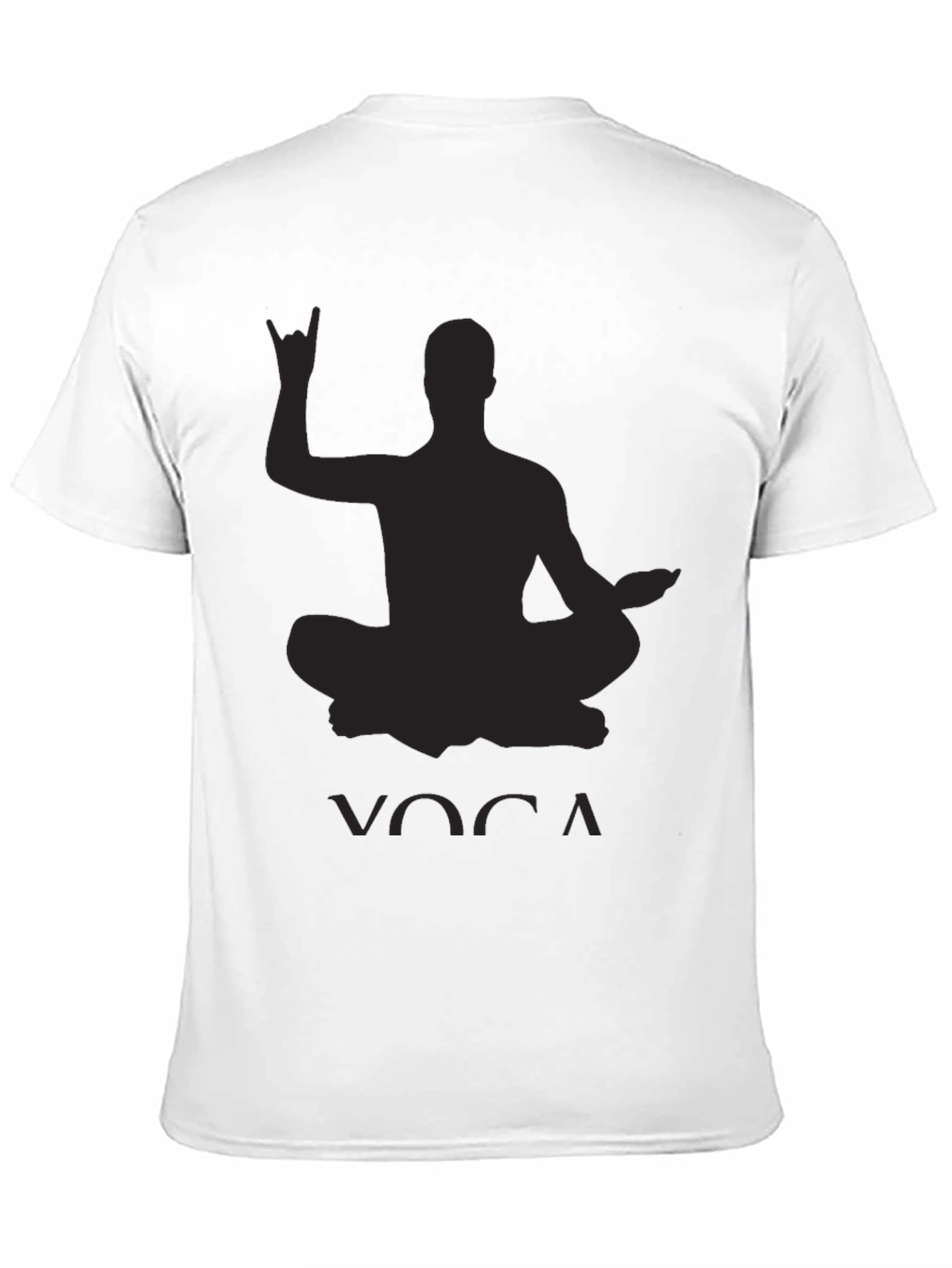 Yoga Rock Hand Sign Black T-Shirt