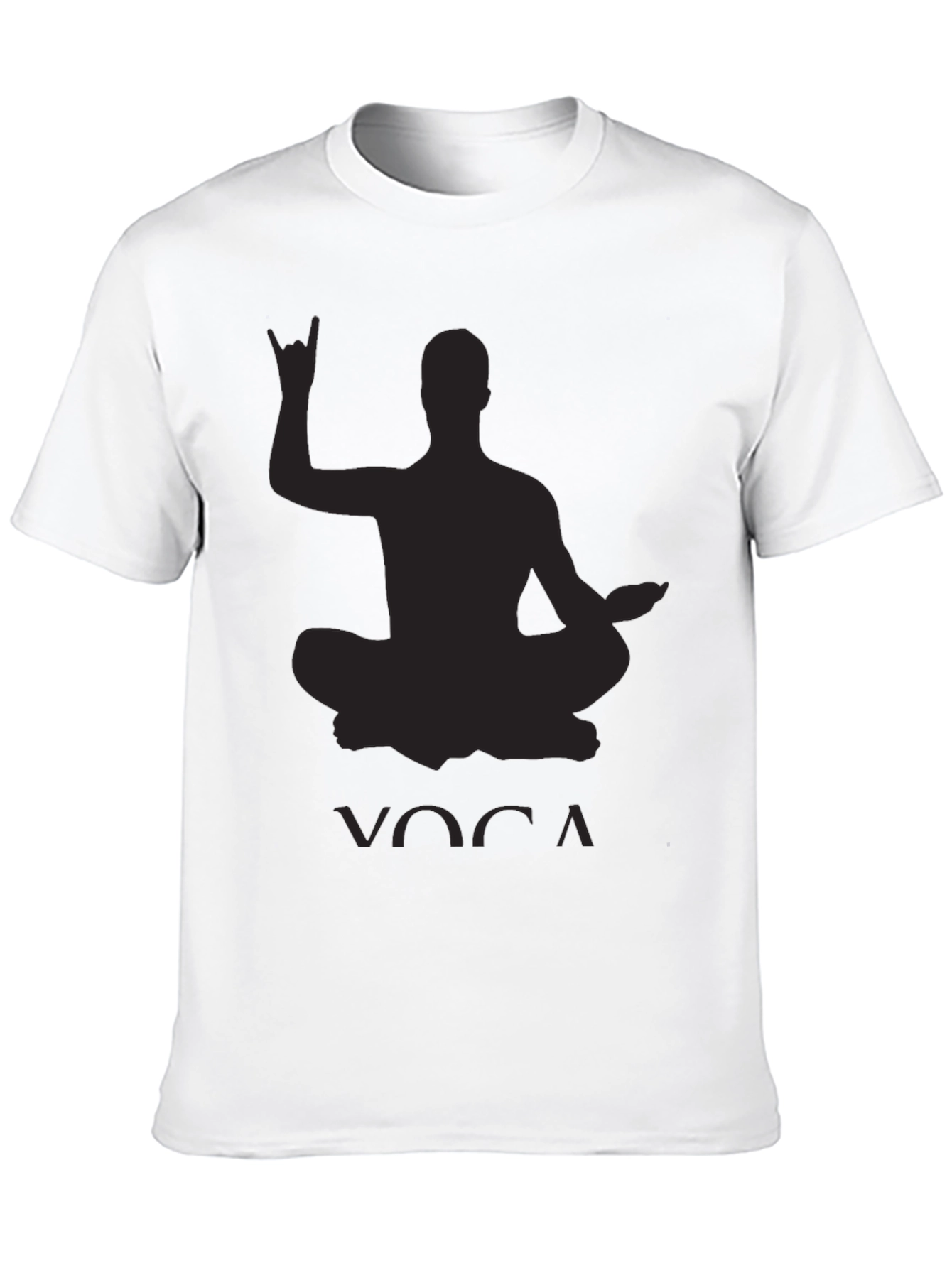 Yoga Rock Hand Sign Black T-Shirt