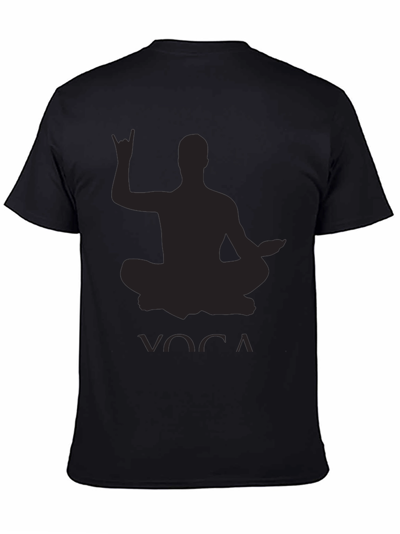 Yoga Rock Hand Sign Black T-Shirt