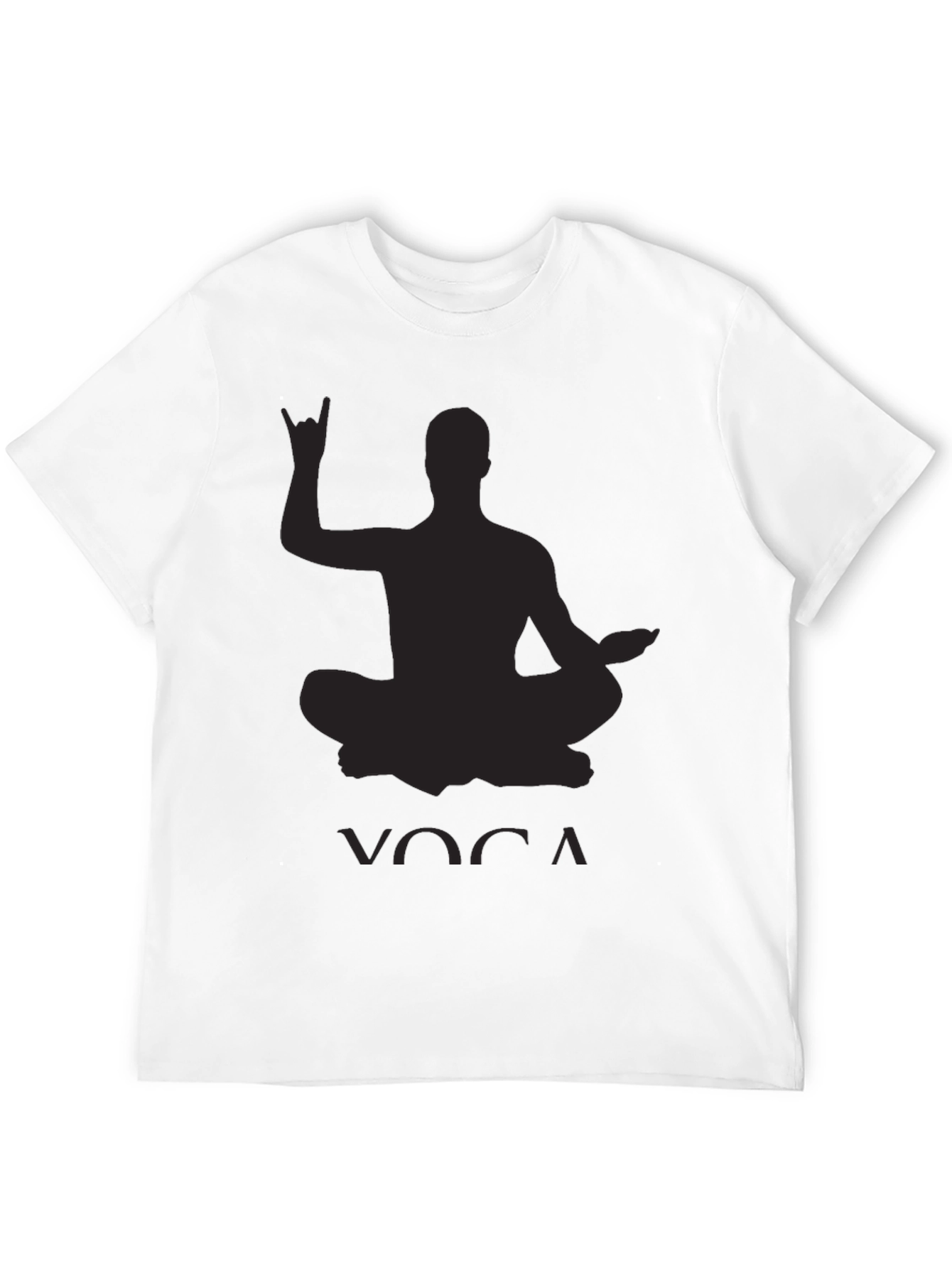 Yoga Rock Hand Sign Black T-Shirt