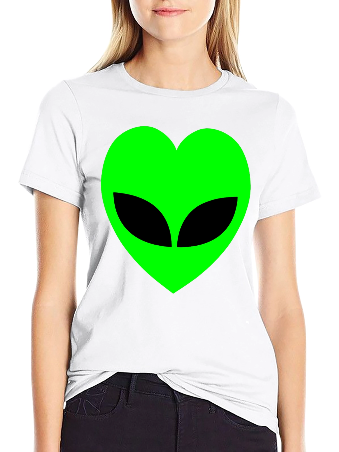 Alien Heart Graphic T-Shirt - Black Cotton Tee