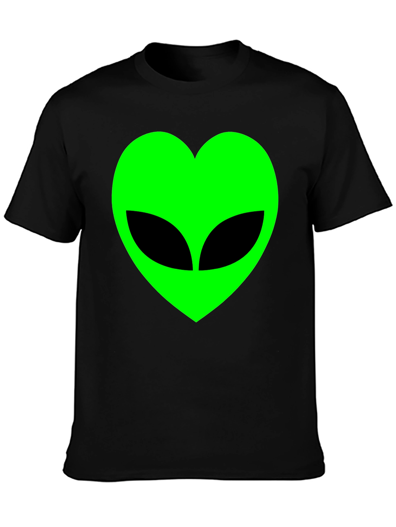 Alien Heart Graphic T-Shirt - Black Cotton Tee