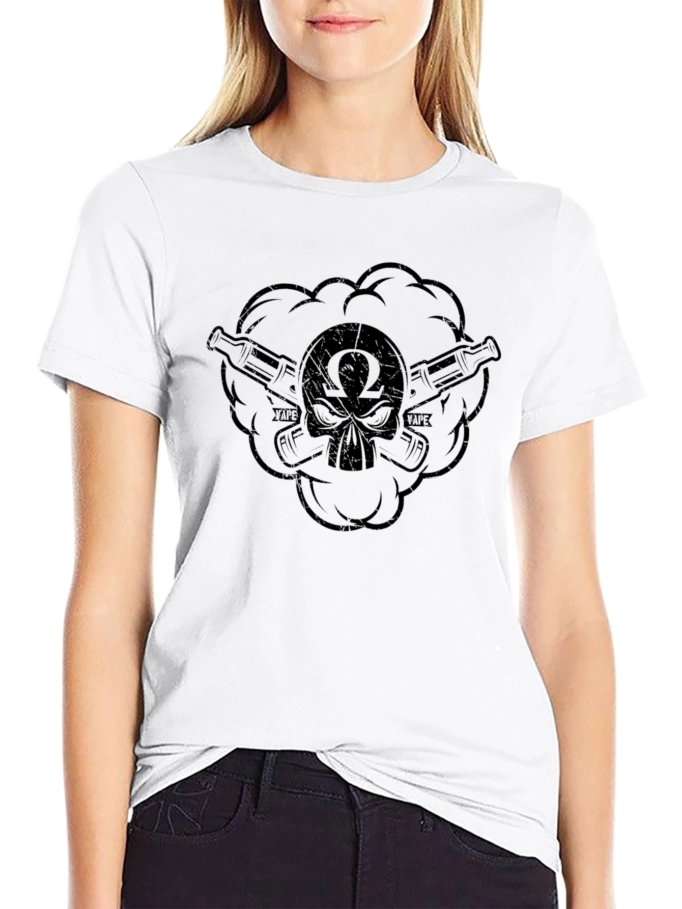 Vape Skull T-Shirt - Black Graphic Tee