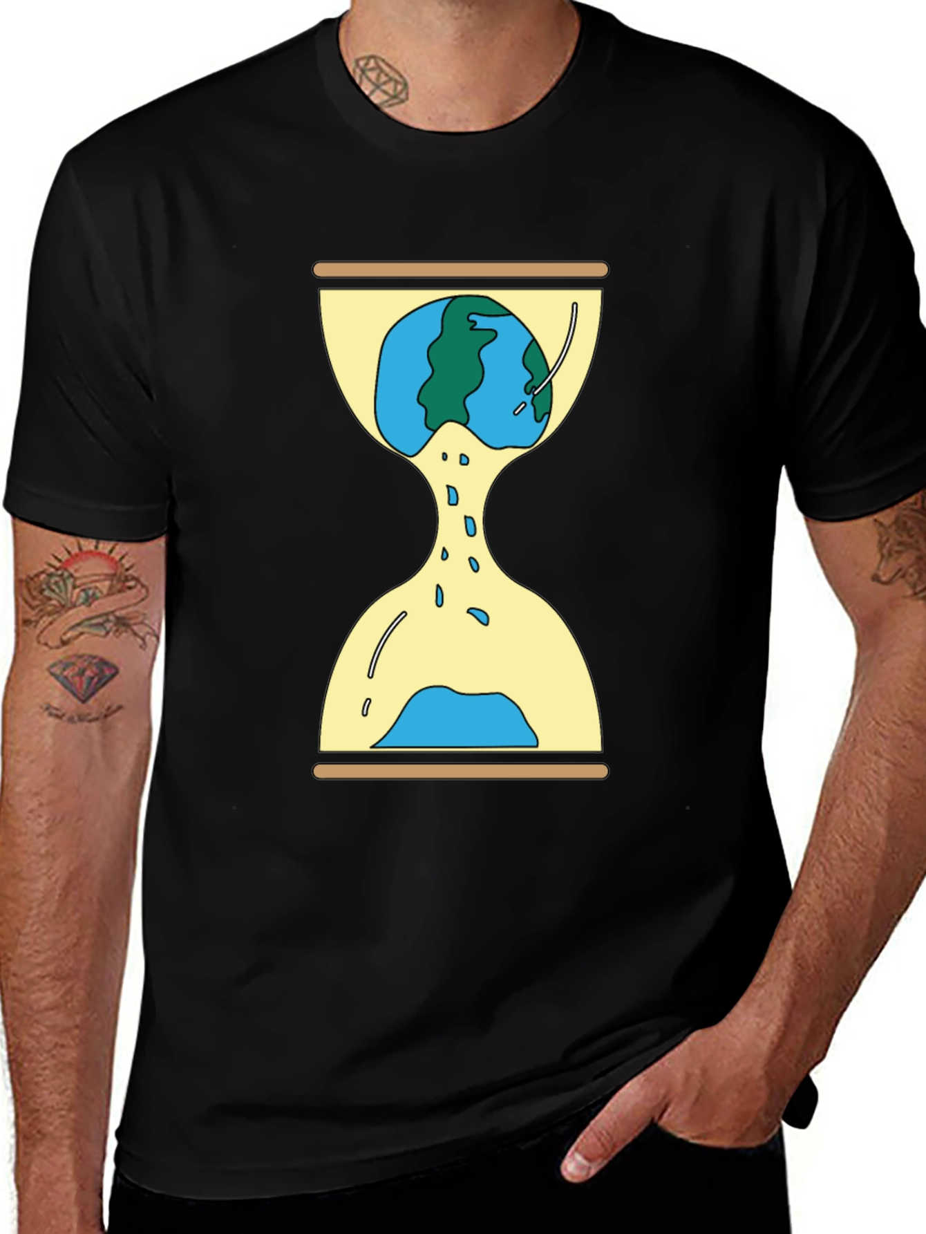 Earth Hourglass Graphic Tee - Time is Running Out!