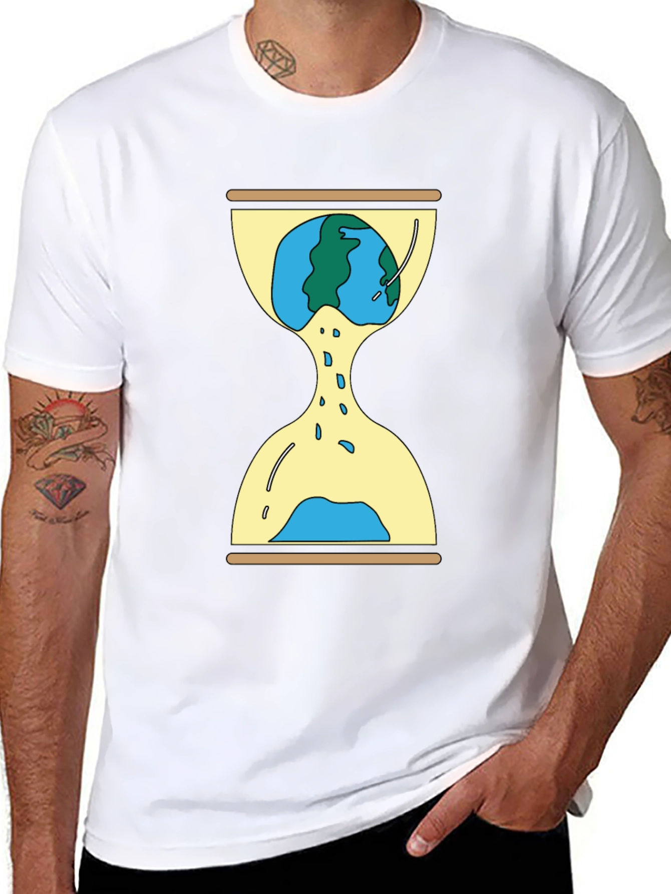 Earth Hourglass Graphic Tee - Time is Running Out!