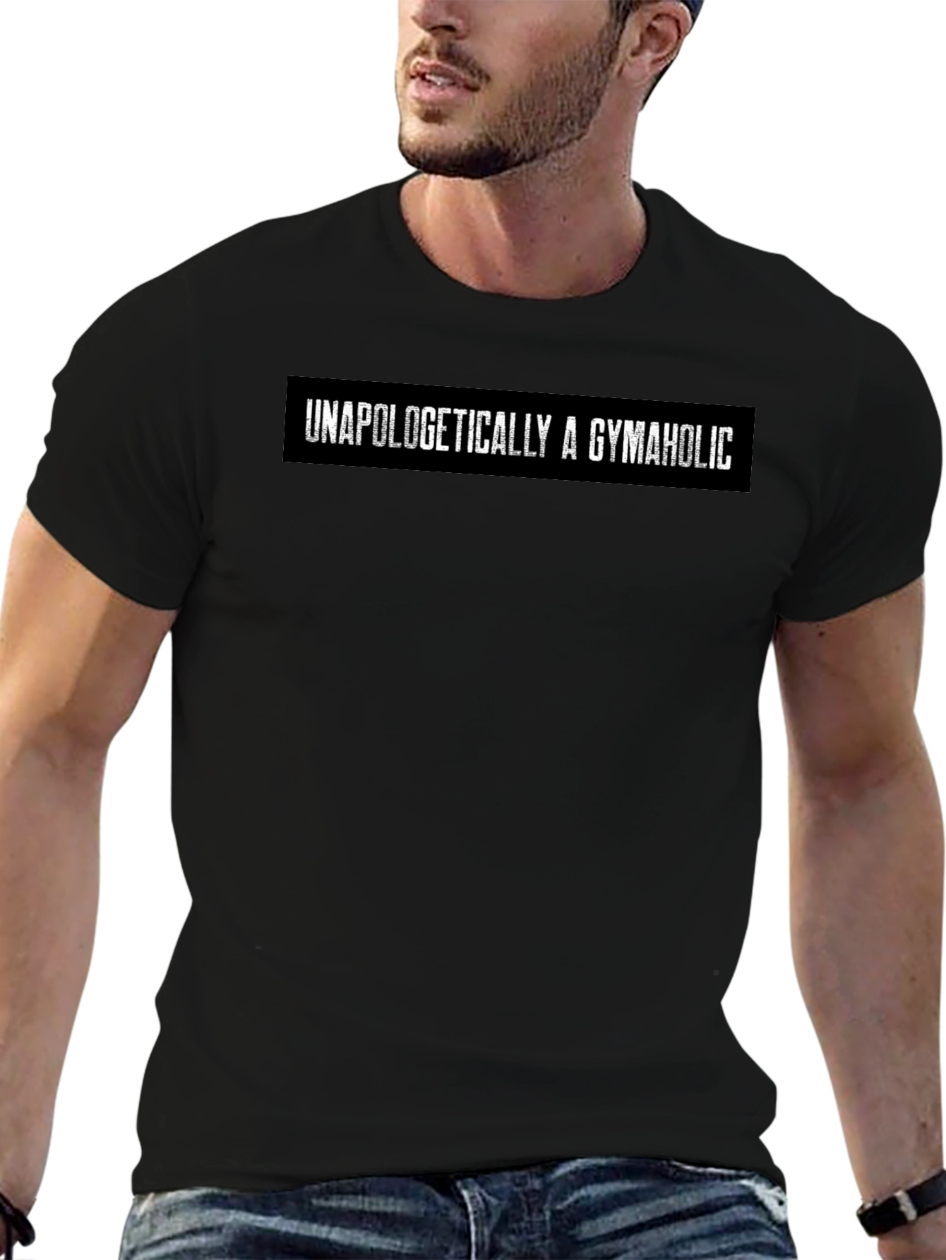 Unapologetically A Gymaholic Graphic Tee - Black
