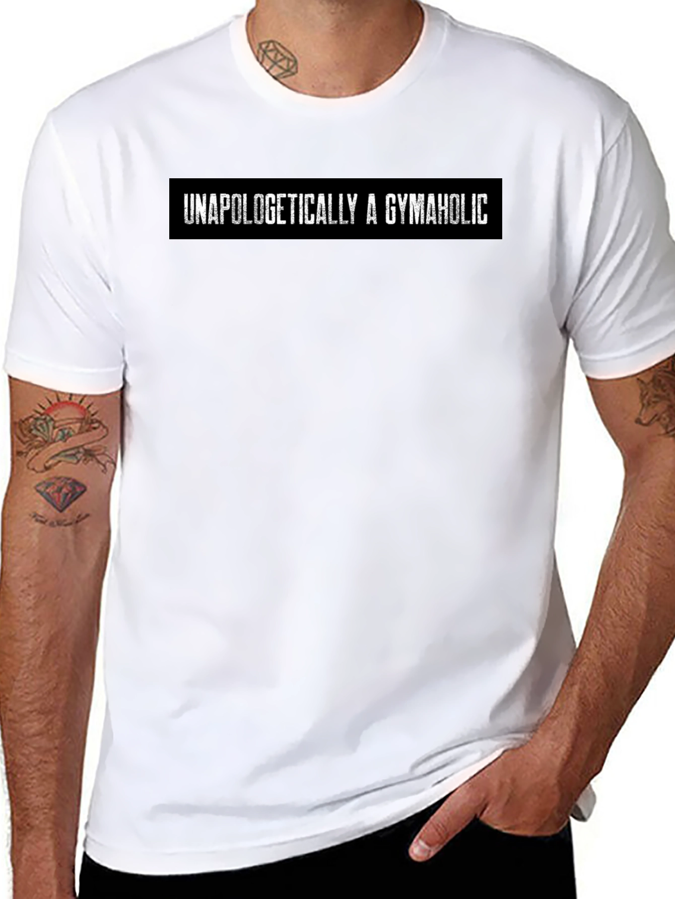 Unapologetically A Gymaholic Graphic Tee - Black