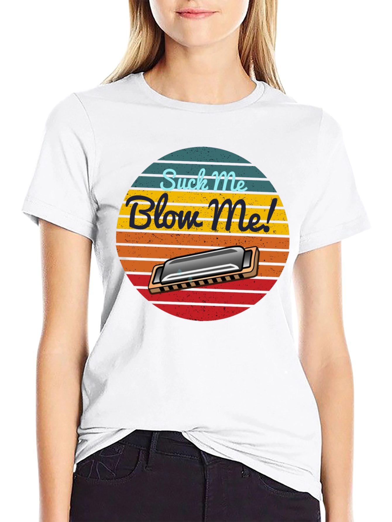 Suck Me Blow Me Harmonica T-Shirt