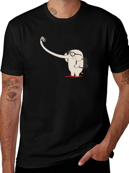 Elephant Selfie Black T-Shirt - Unique Graphic Tee