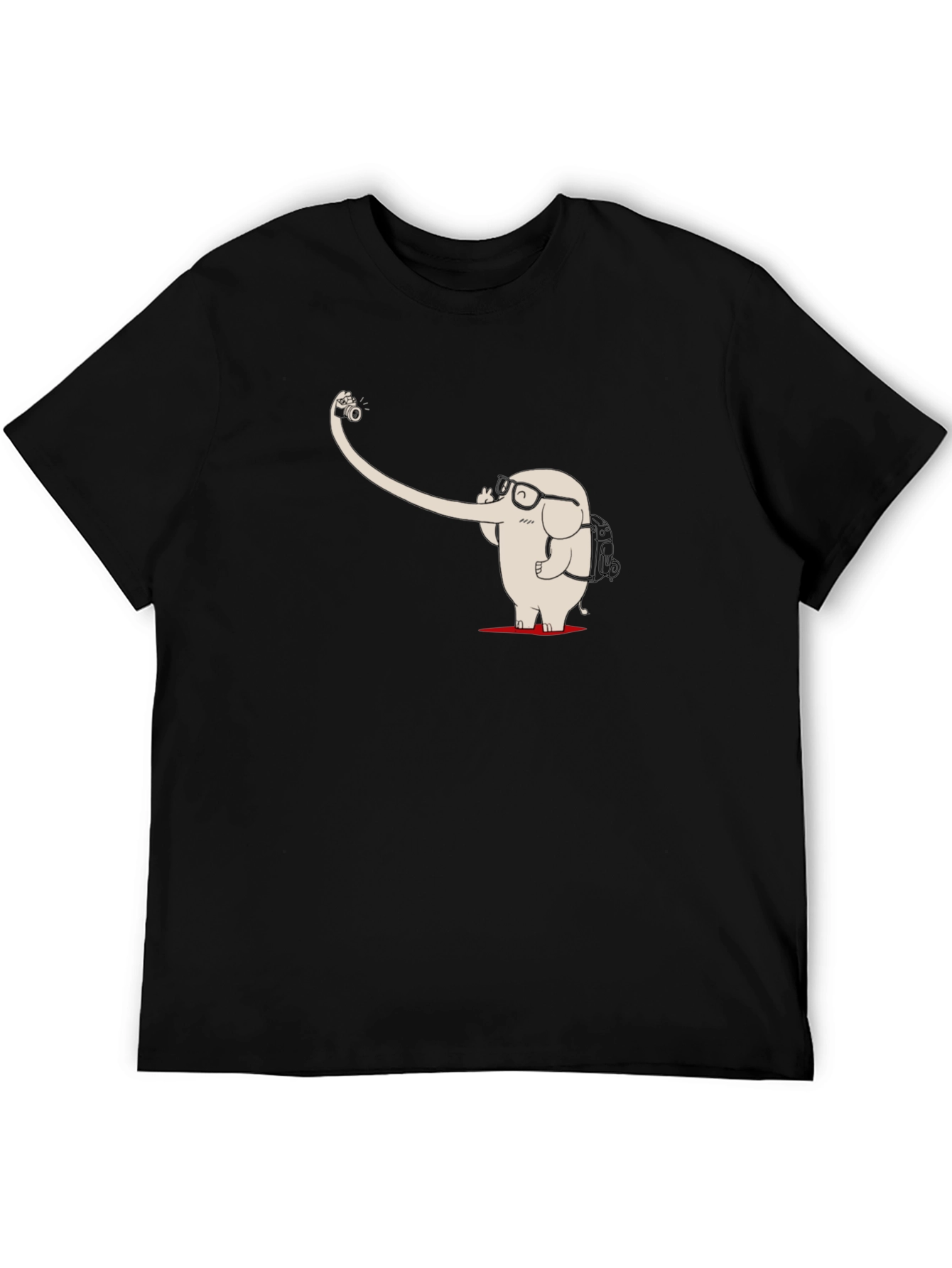 Elephant Selfie Black T-Shirt - Unique Graphic Tee