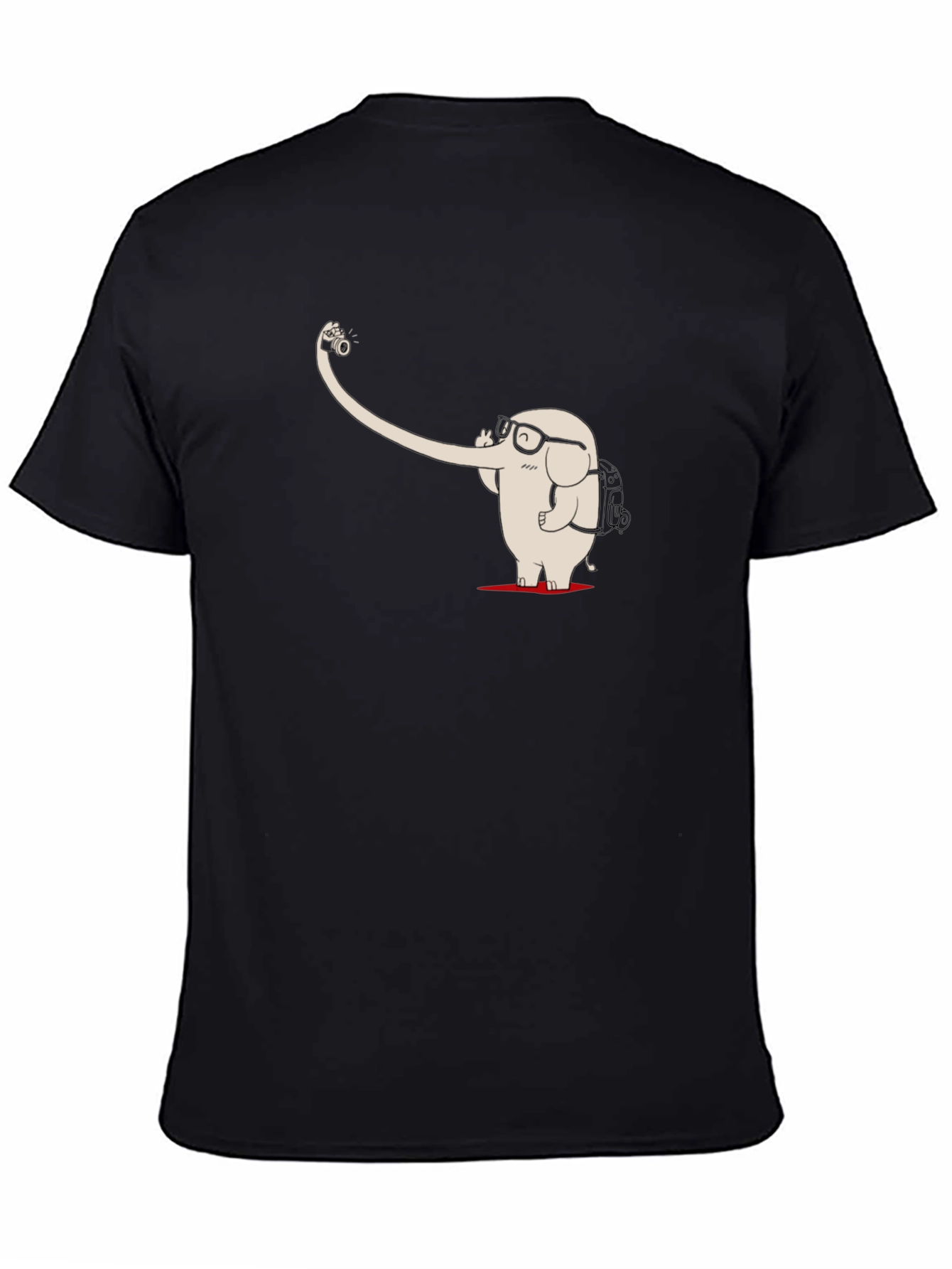 Elephant Selfie Black T-Shirt - Unique Graphic Tee
