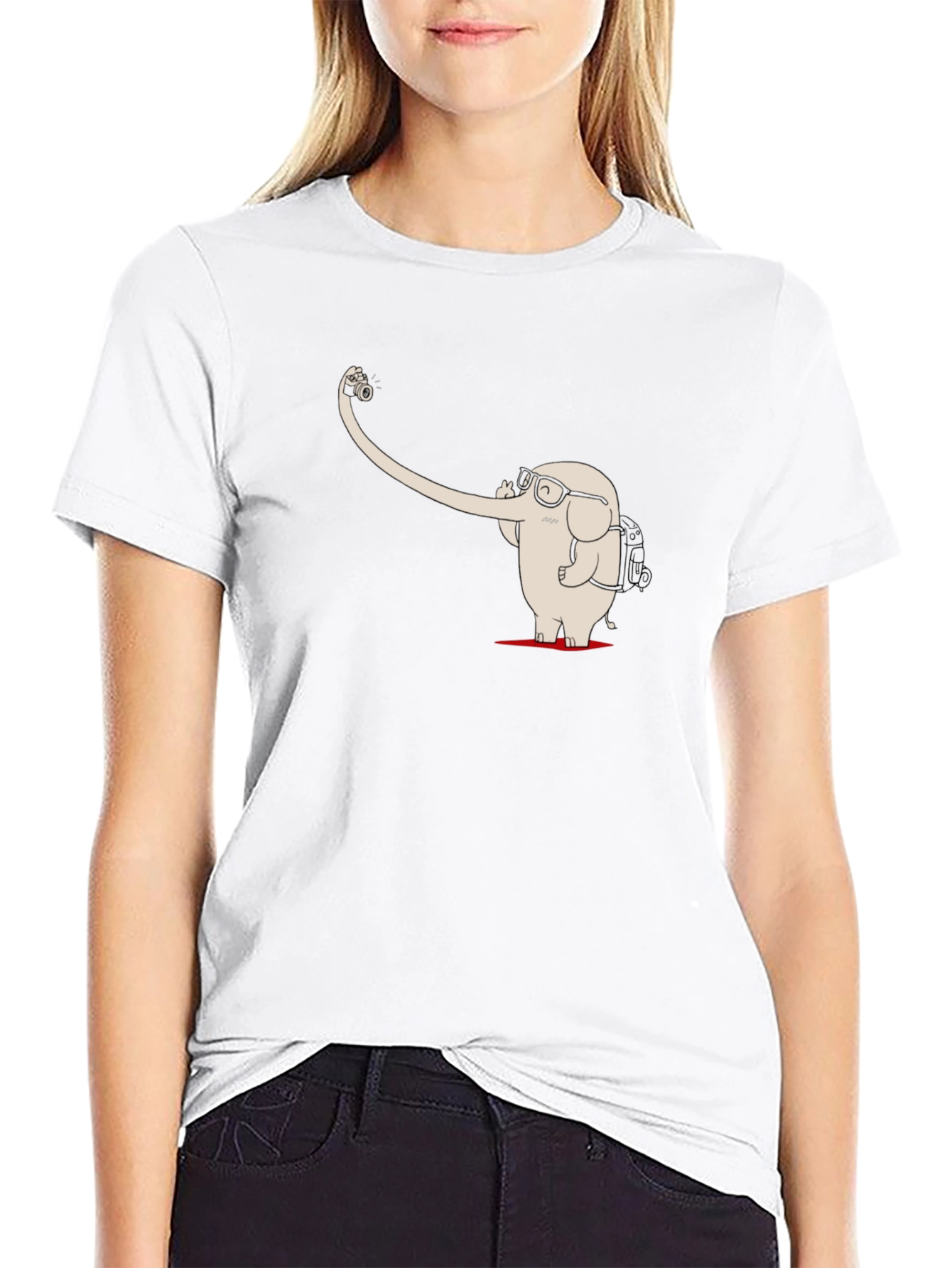 Elephant Selfie Black T-Shirt - Unique Graphic Tee