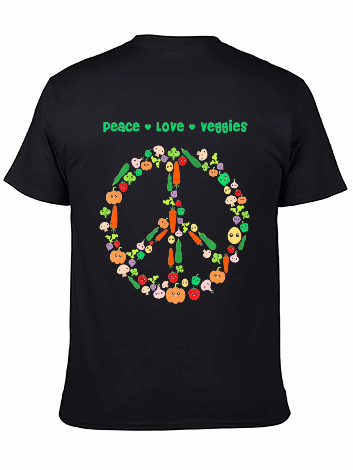 Peace Love Veggies T-Shirt - Vegan Style
