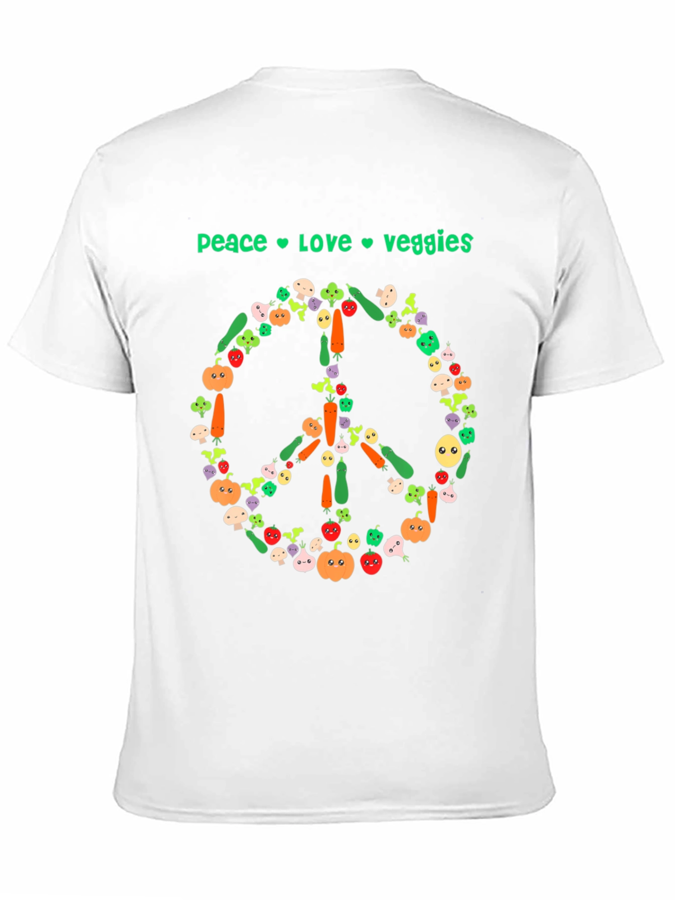 Peace Love Veggies T-Shirt - Vegan Style