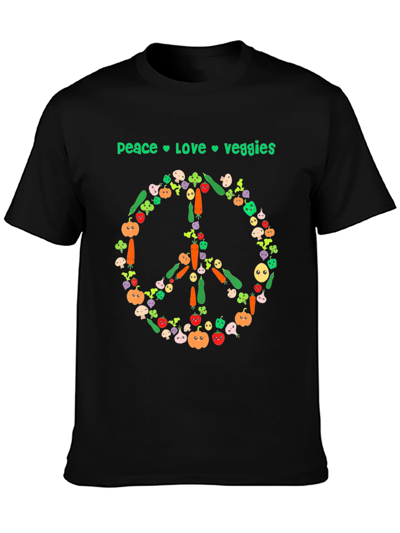 Peace Love Veggies T-Shirt - Vegan Style