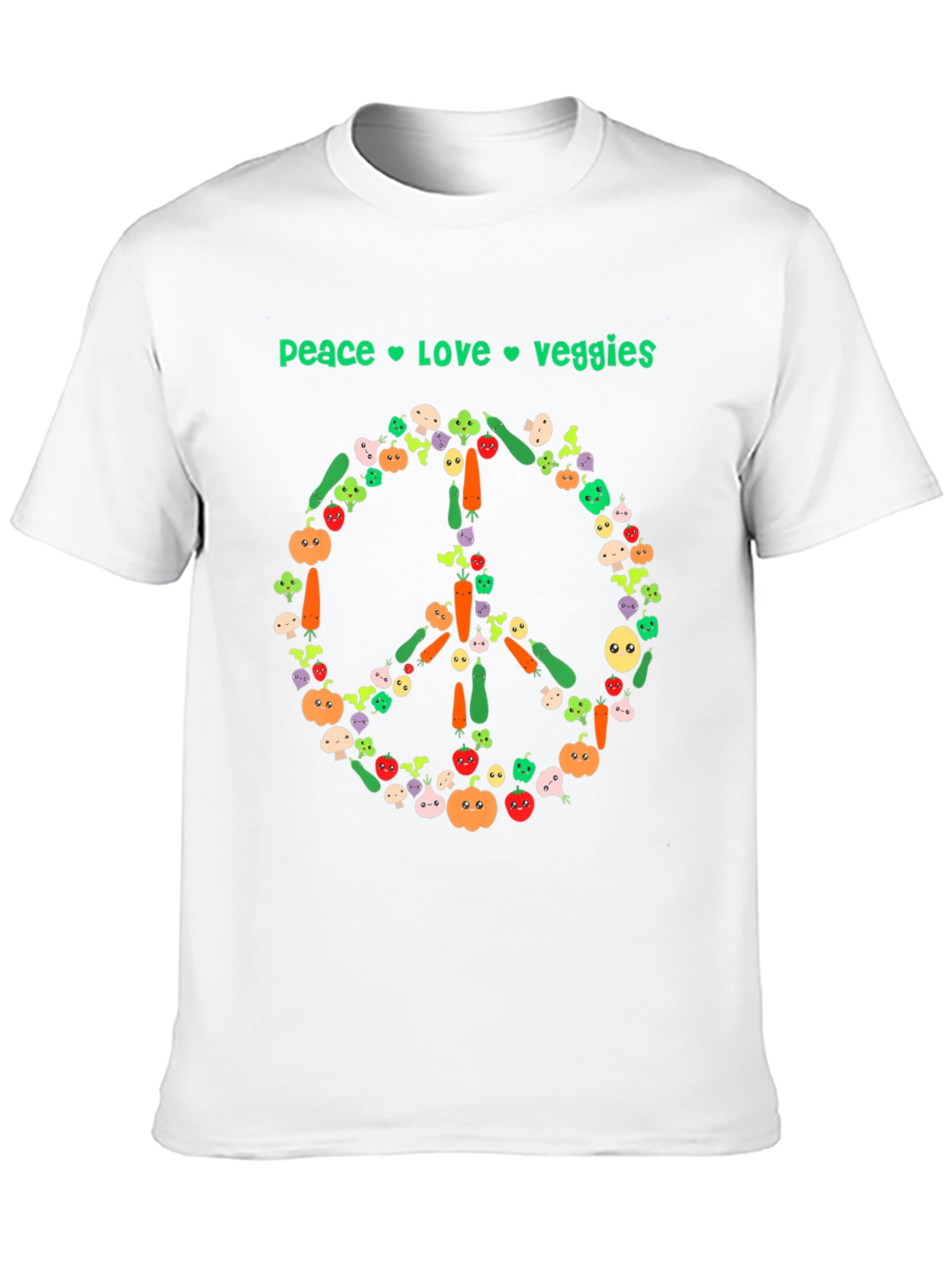 Peace Love Veggies T-Shirt - Vegan Style