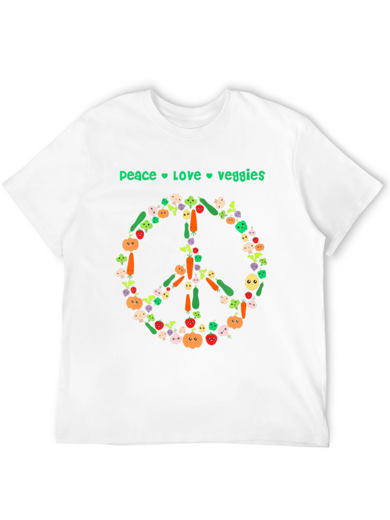 Peace Love Veggies T-Shirt - Vegan Style