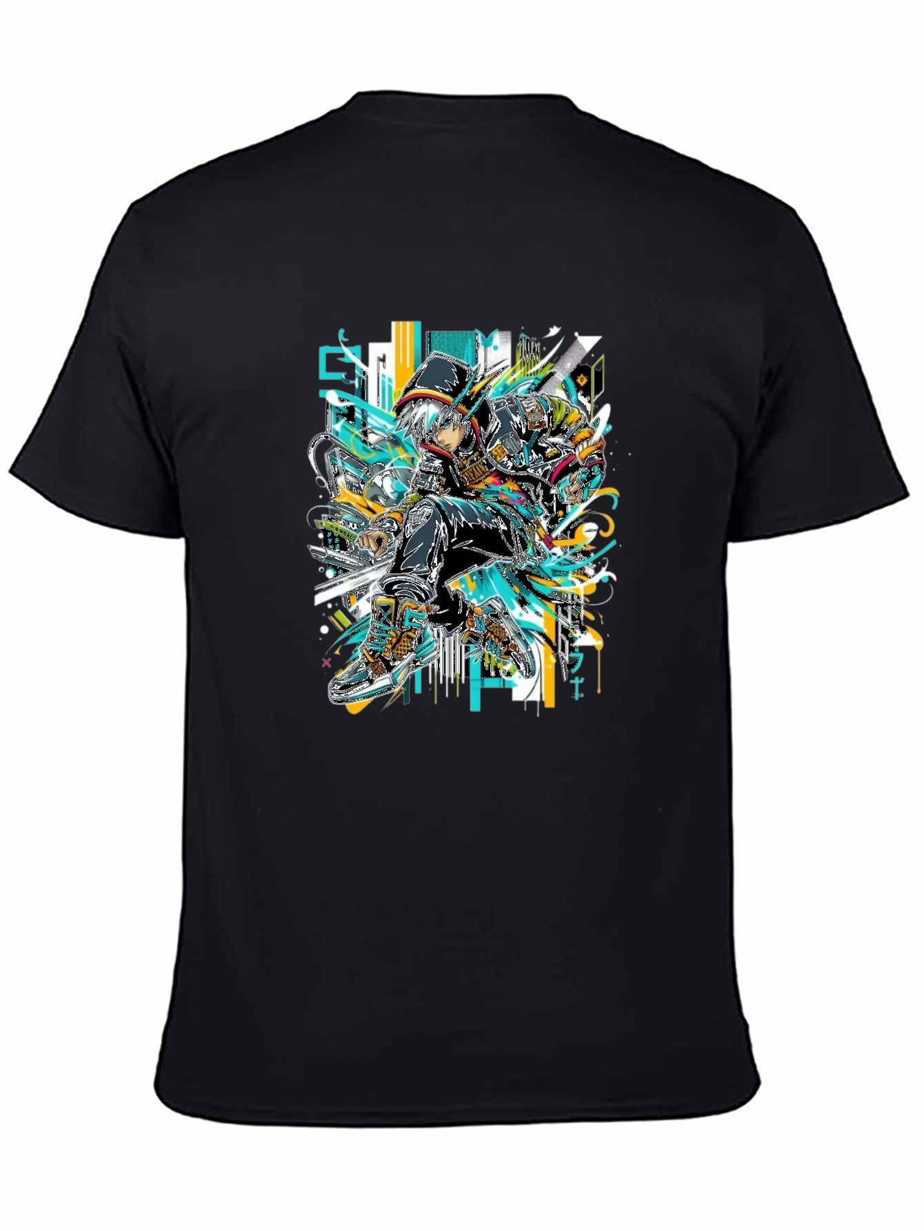 Anime Graphic Black T-Shirt