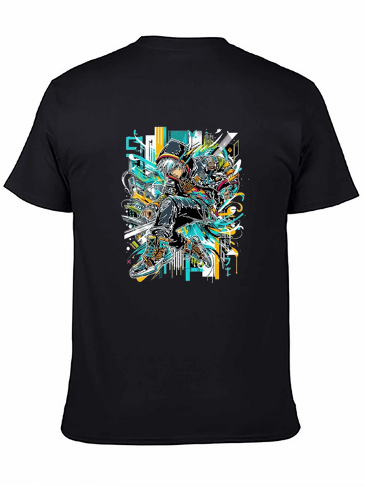 Anime Graphic Black T-Shirt