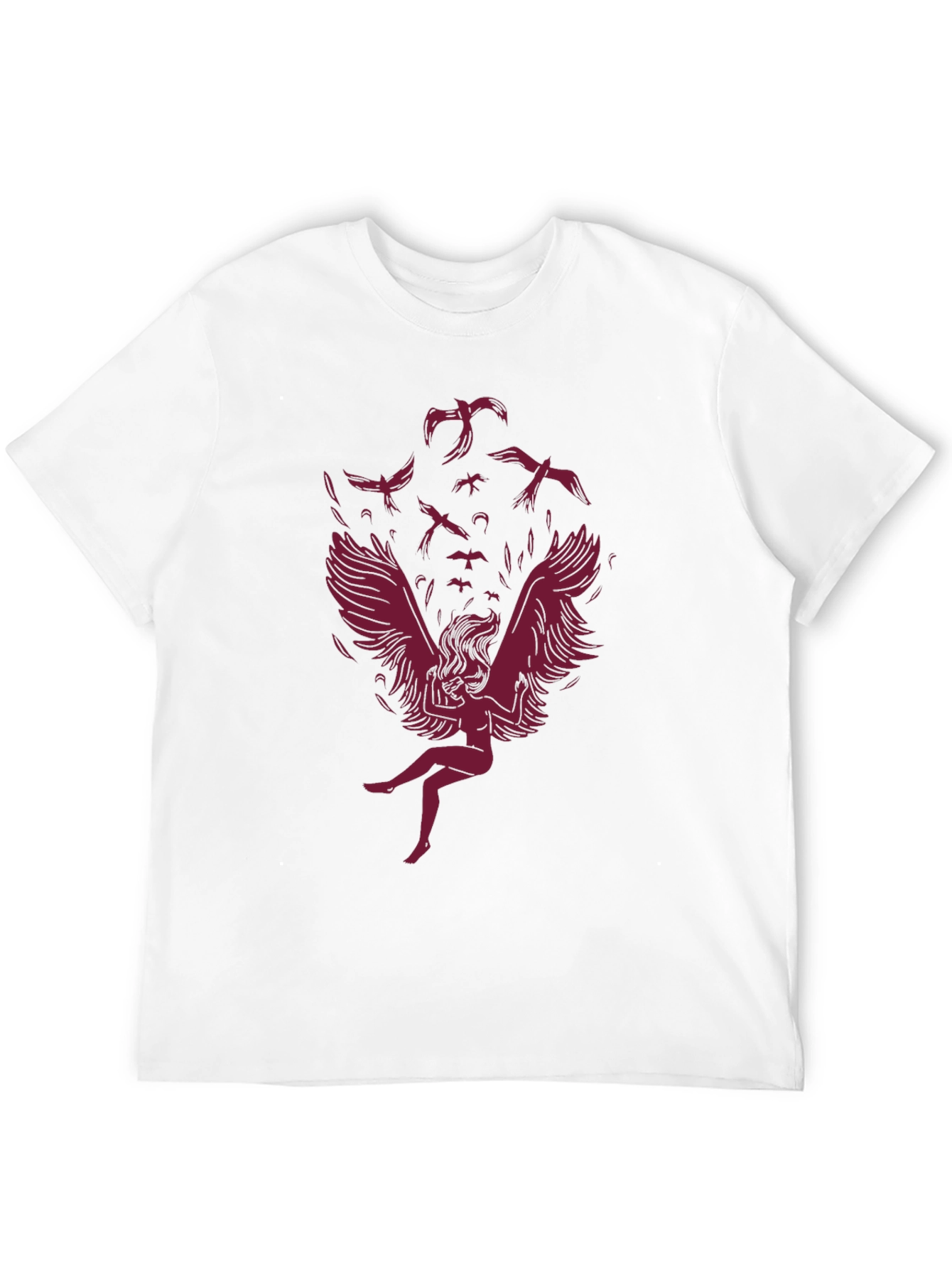 Winged Woman Graphic Tee - Stylish Dark Cotton Shirt