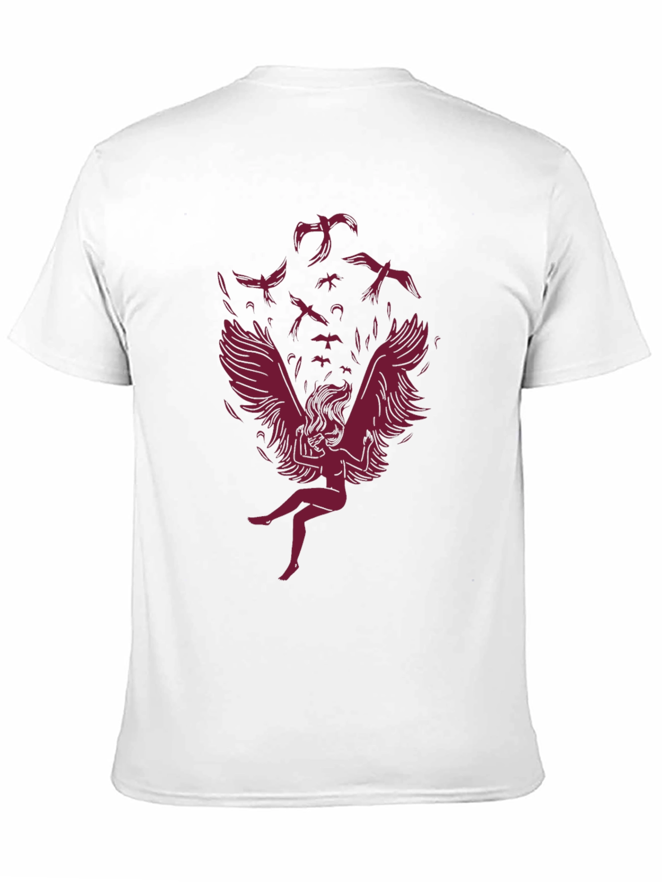 Winged Woman Graphic Tee - Stylish Dark Cotton Shirt