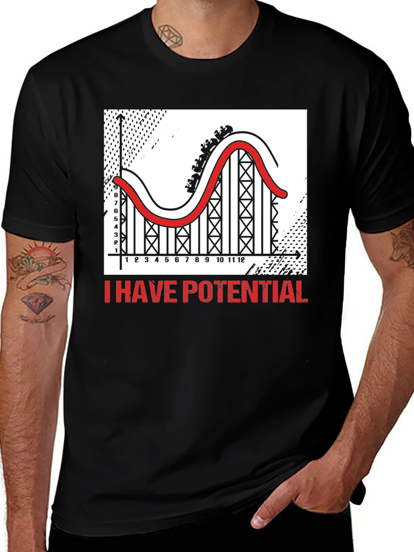 Potential Roller Coaster Graphic Tee - Black