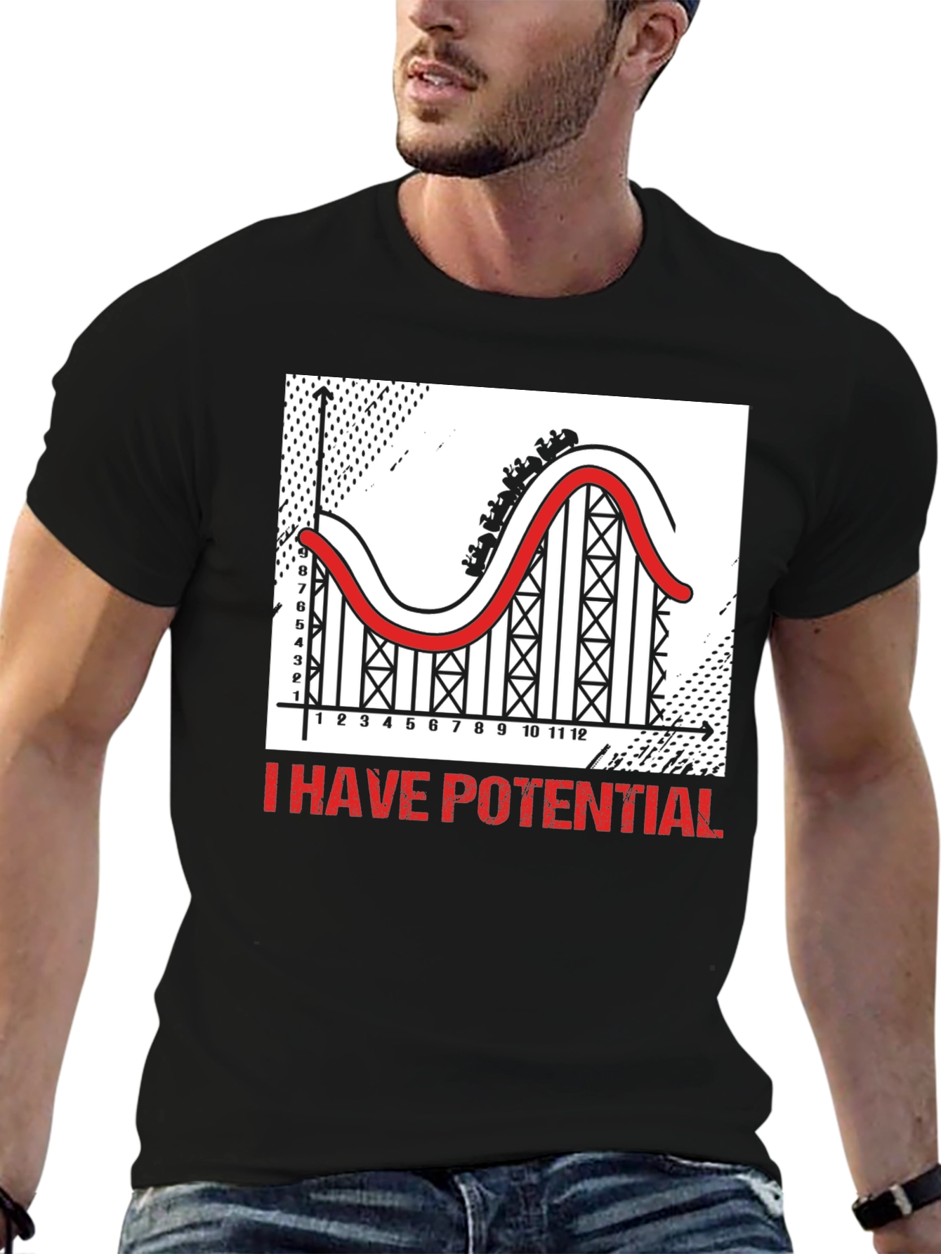Potential Roller Coaster Graphic Tee - Black