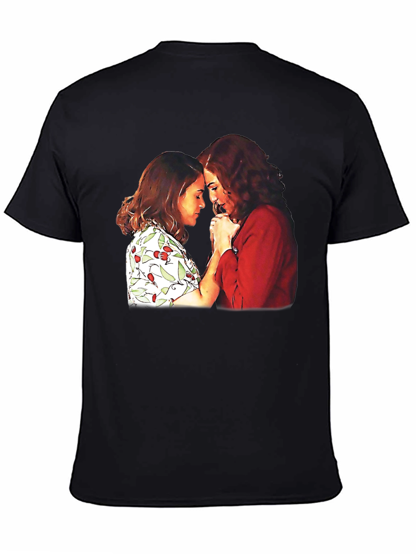 Black T-Shirt with Two Women Graphic