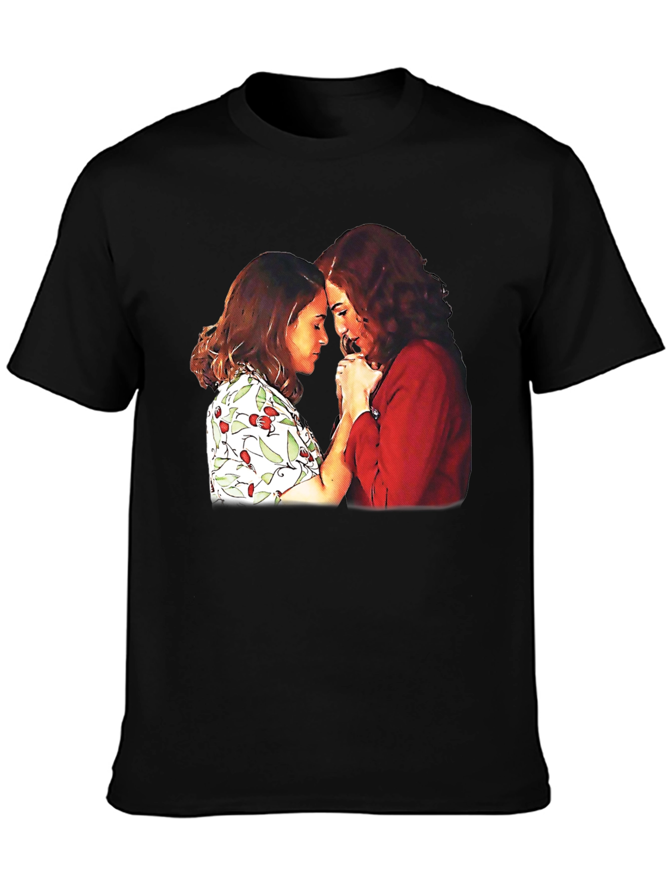 Black T-Shirt with Two Women Graphic