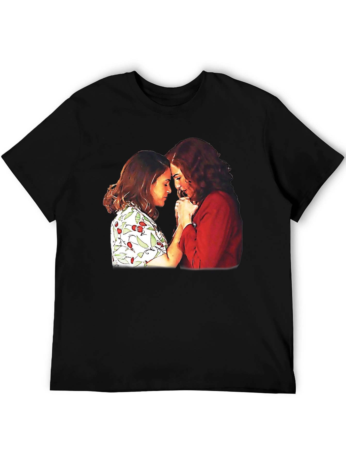 Black T-Shirt with Two Women Graphic
