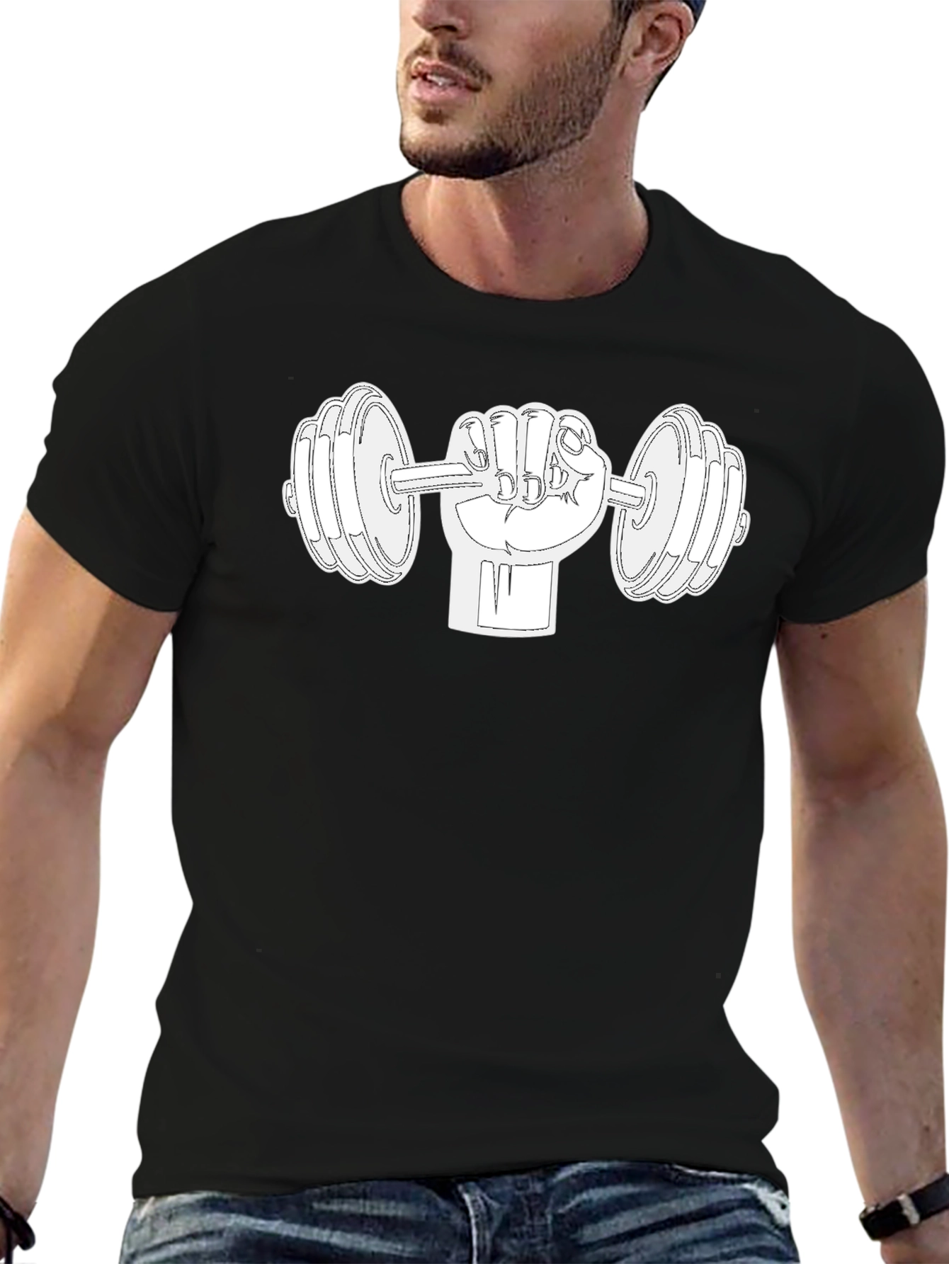 Weightlifting T-Shirt - Fist Holding Dumbbell