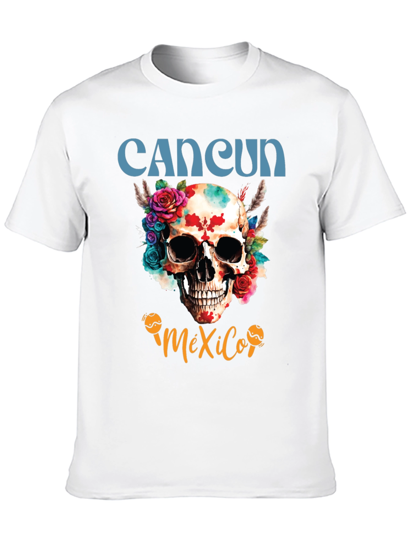 Cancun Mexico Skull Graphic Tee