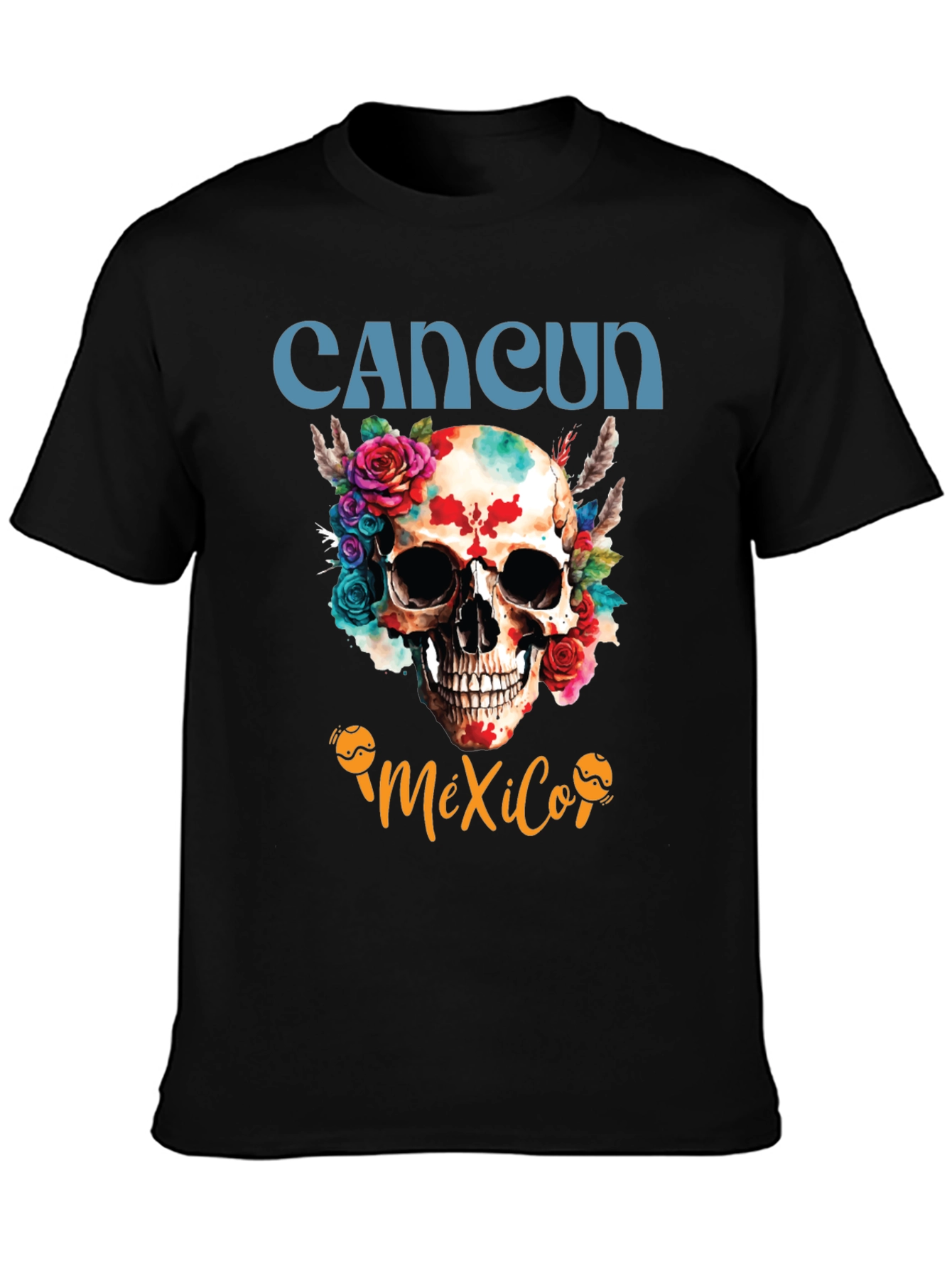 Cancun Mexico Skull Graphic Tee