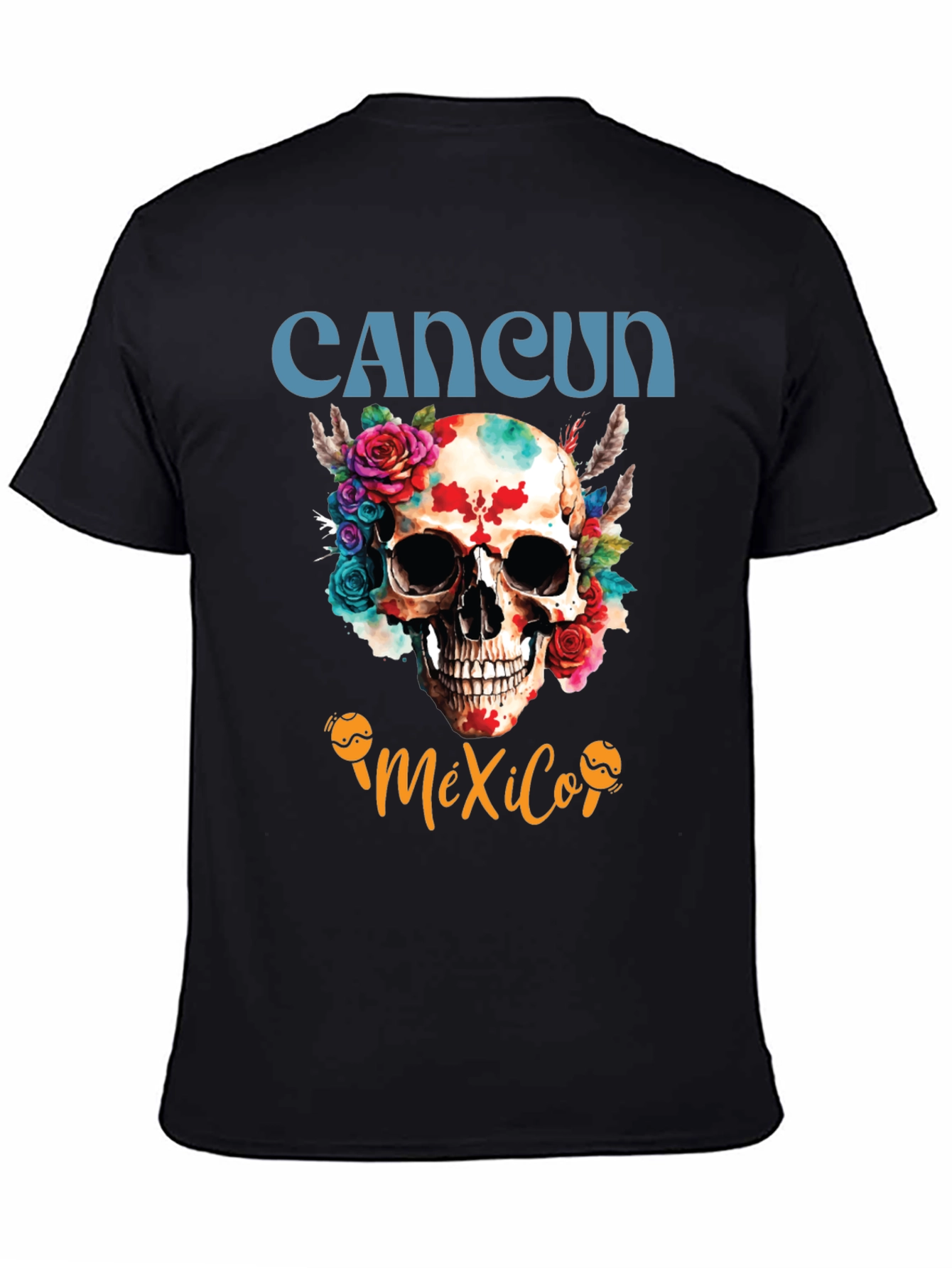Cancun Mexico Skull Graphic Tee
