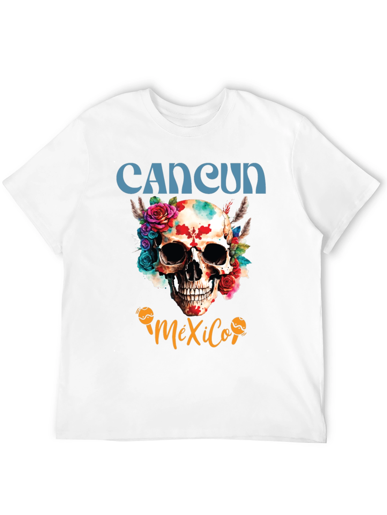 Cancun Mexico Skull Graphic Tee