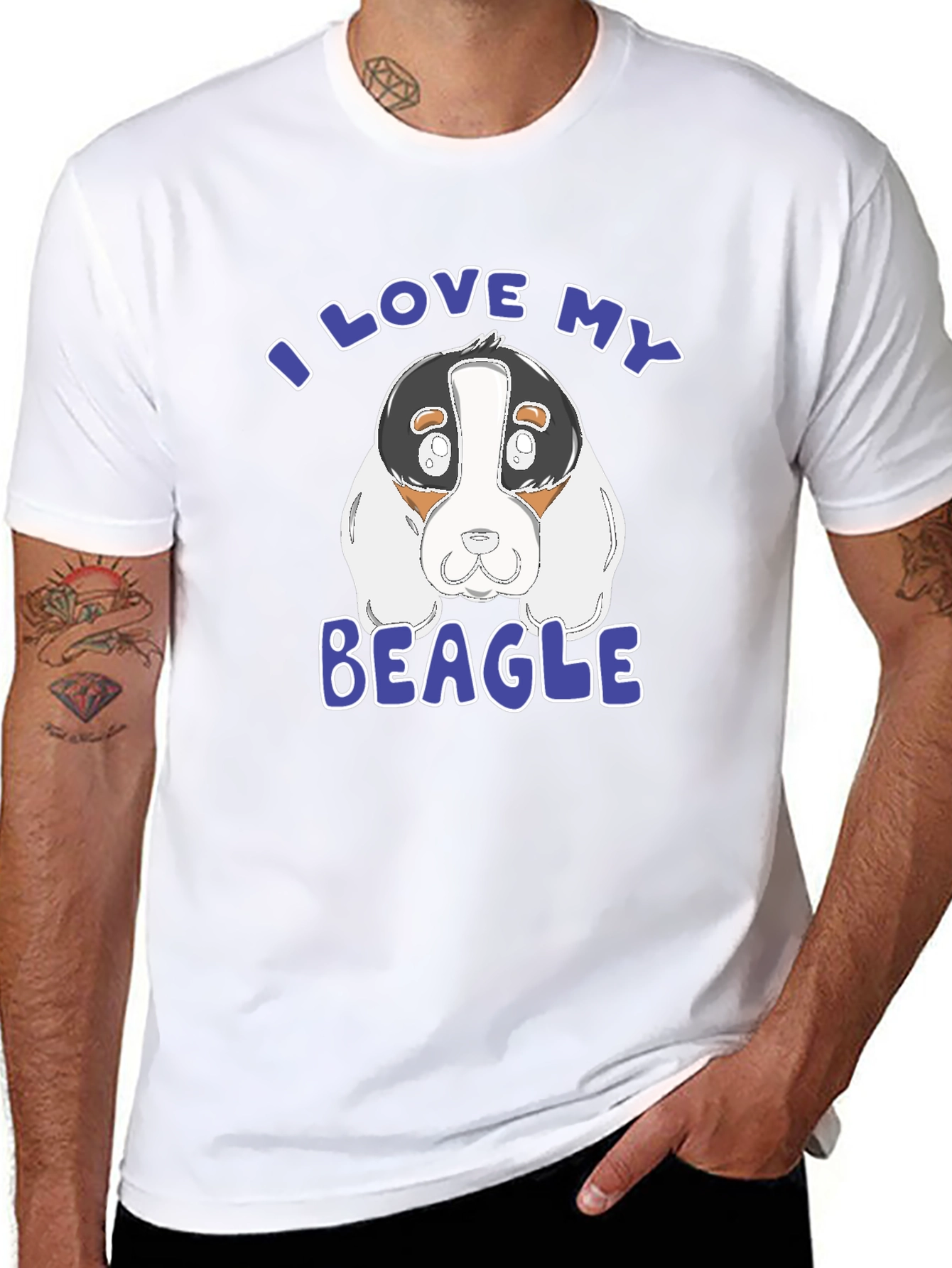 I Love My Beagle T-Shirt - Black Graphic Tee