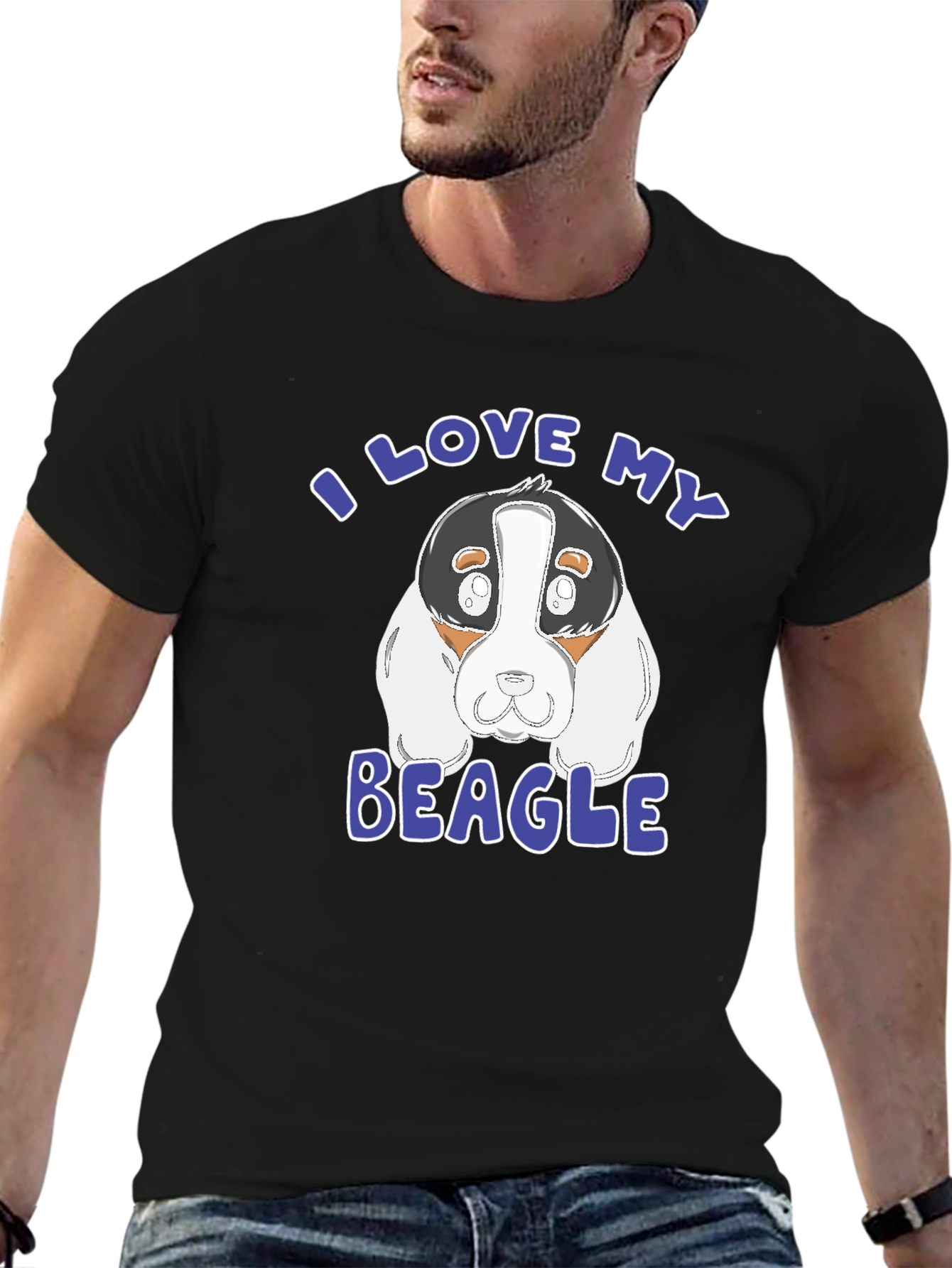 I Love My Beagle T-Shirt - Black Graphic Tee