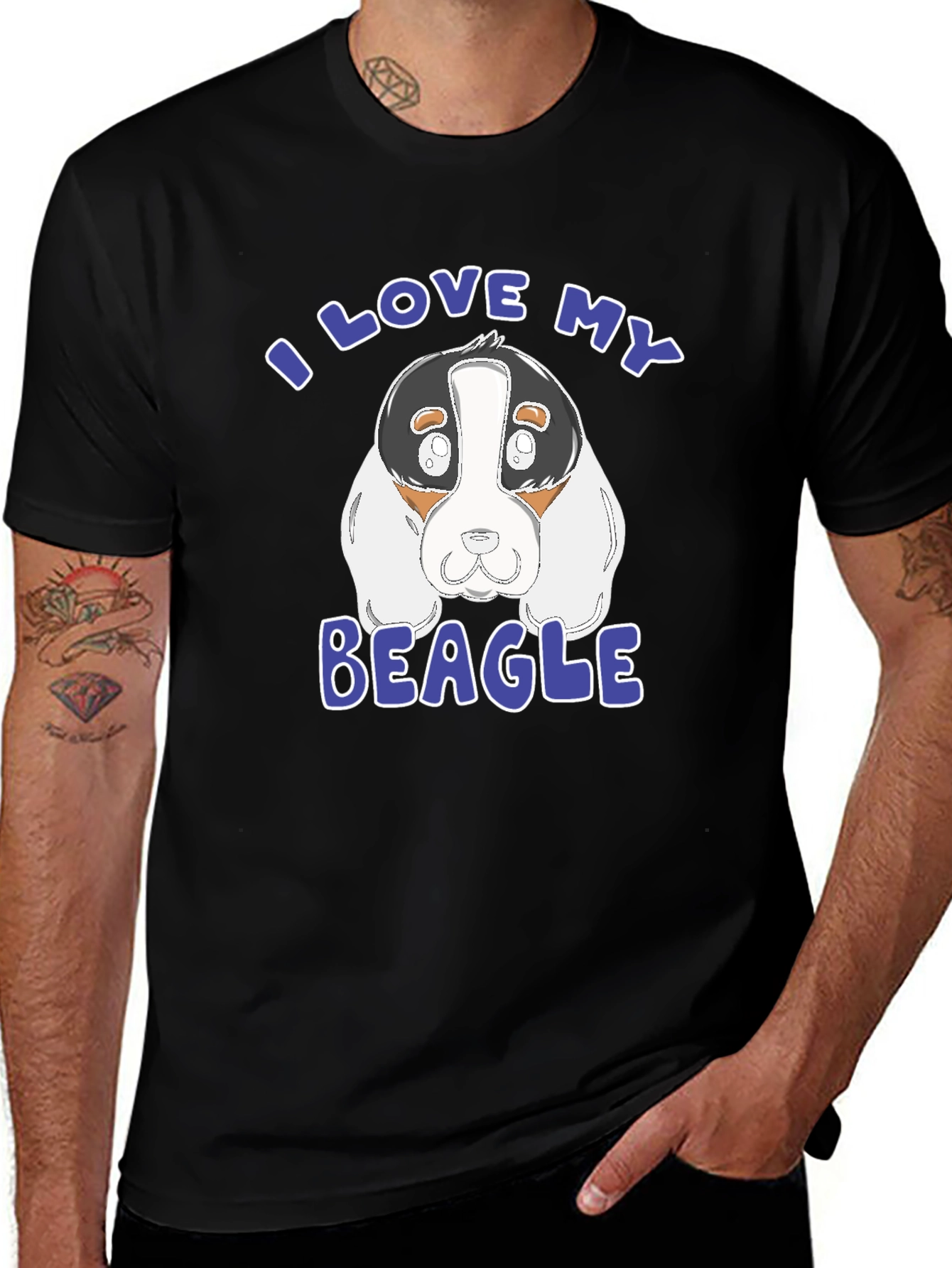 I Love My Beagle T-Shirt - Black Graphic Tee