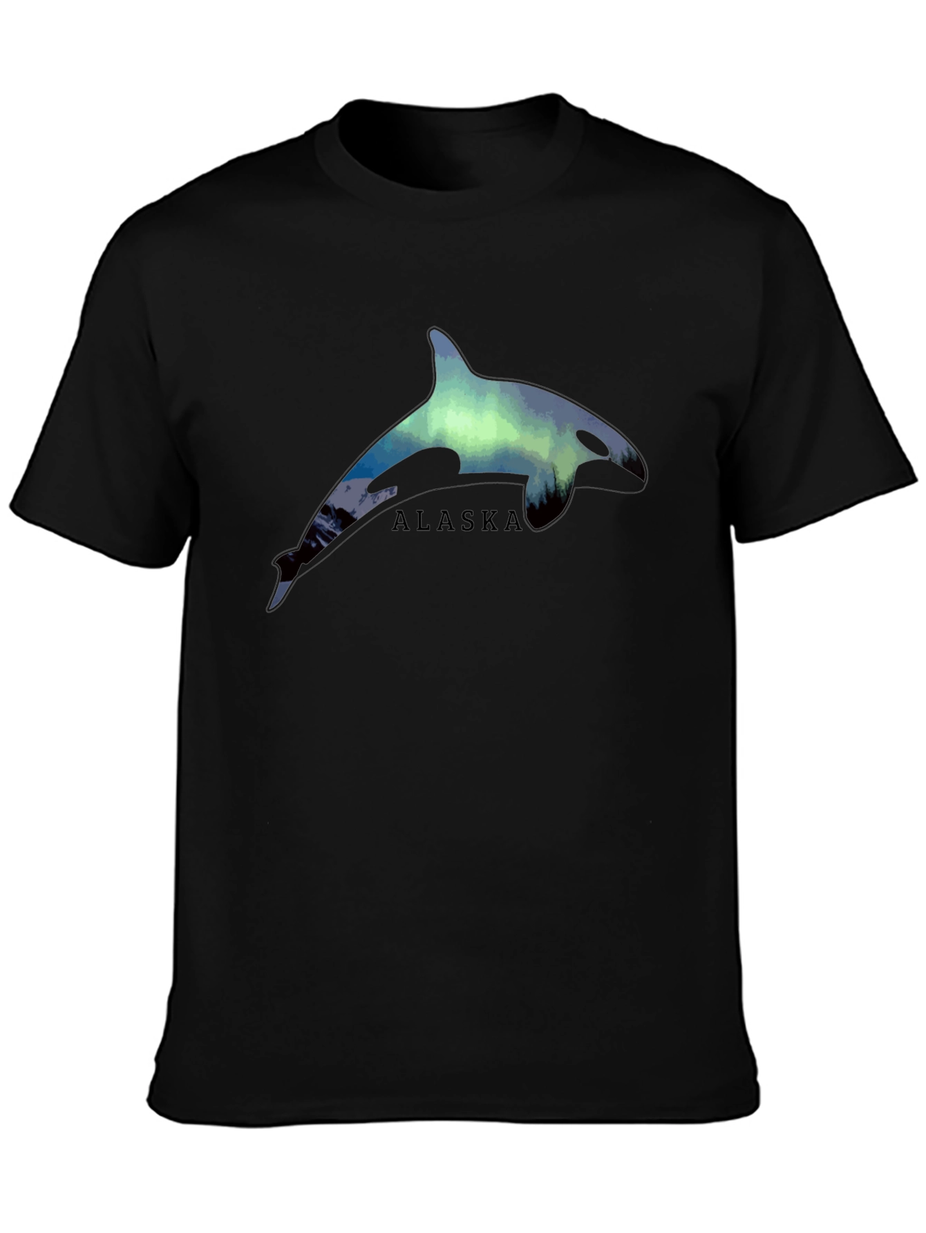 Alaska Orca Northern Lights Graphic T-Shirt